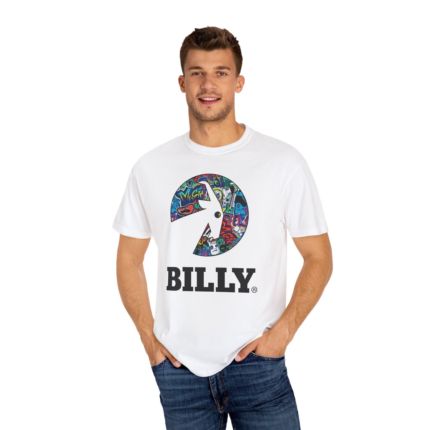 BILLY Unisex Garment-Dyed T-Shirt (Night Sk8ter Logo)