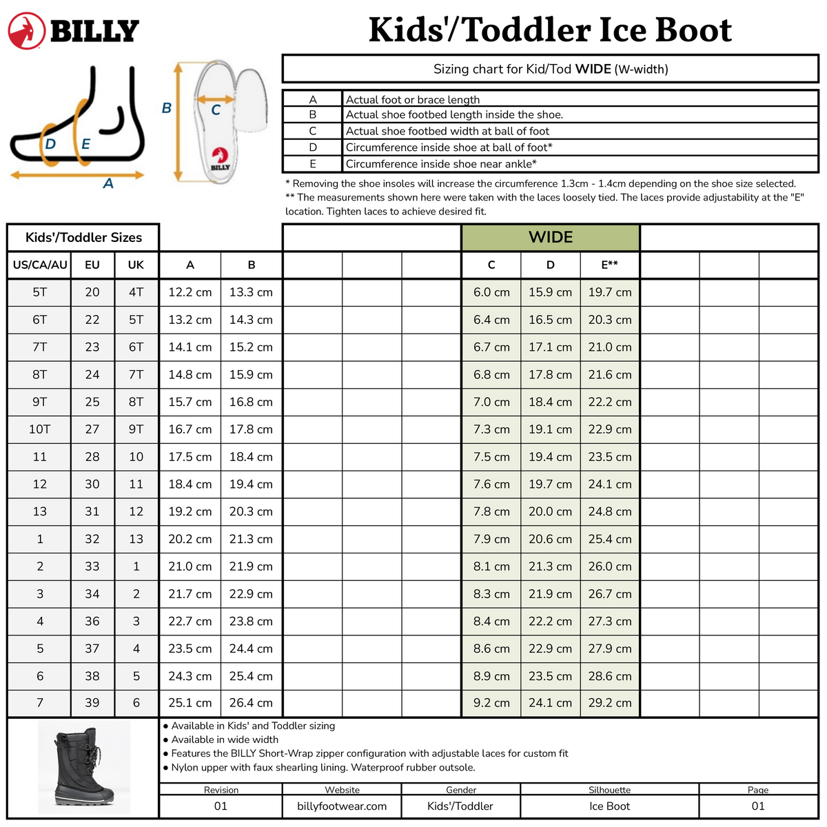 Black BILLY Ice Boot