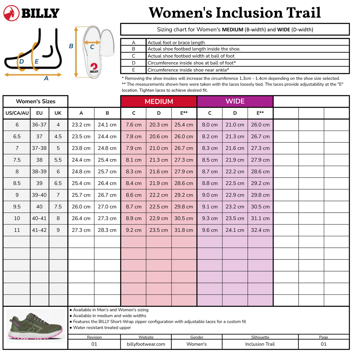 Women's Olive/Pink BILLY Inclusion Trail