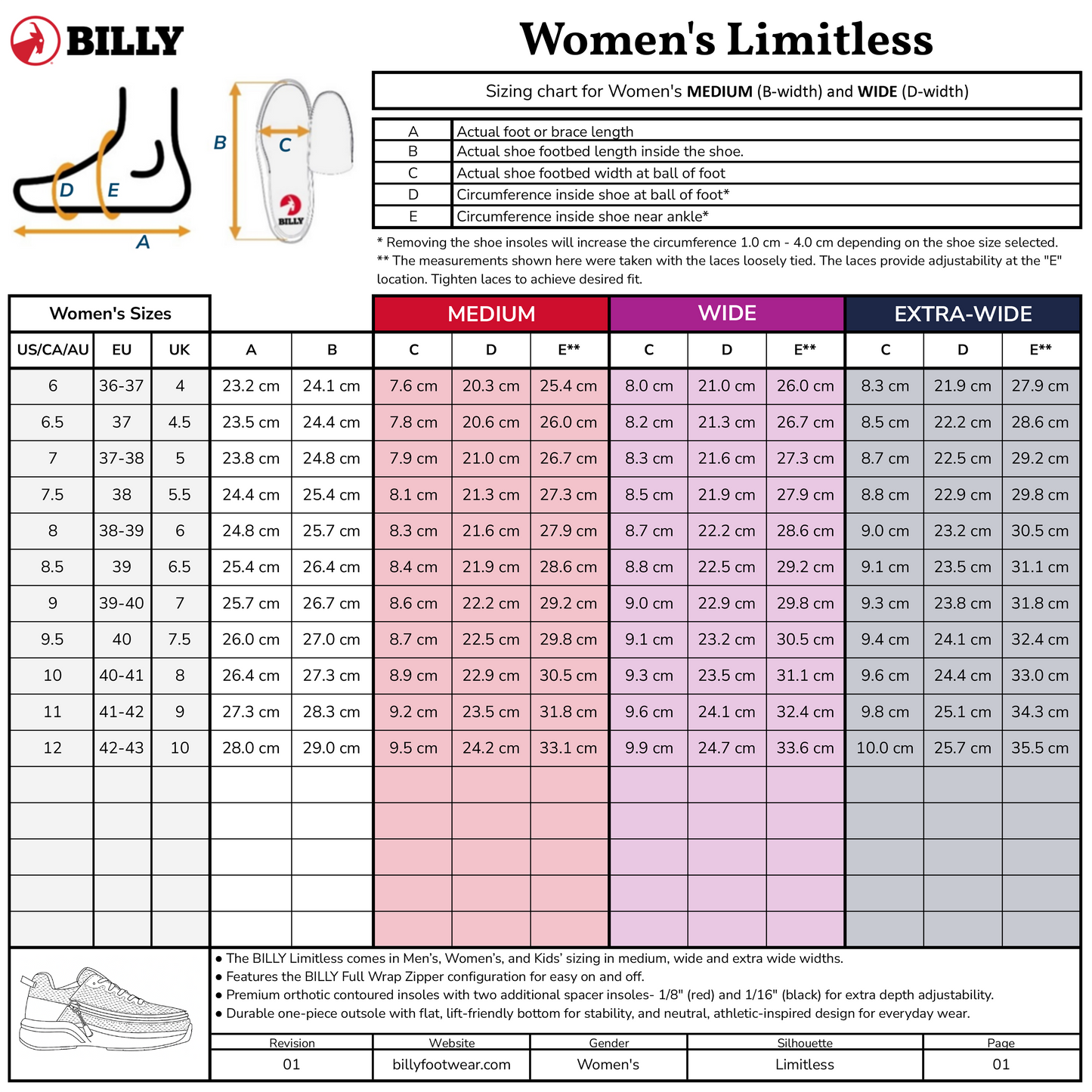 Women's Grey BILLY Limitless
