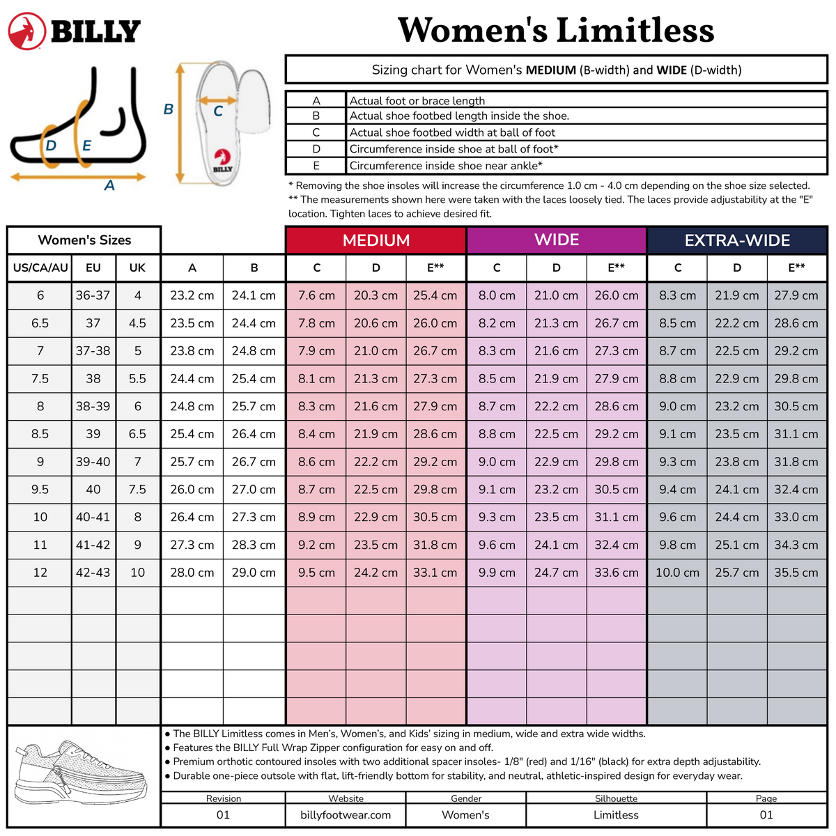 Women's Black BILLY Limitless