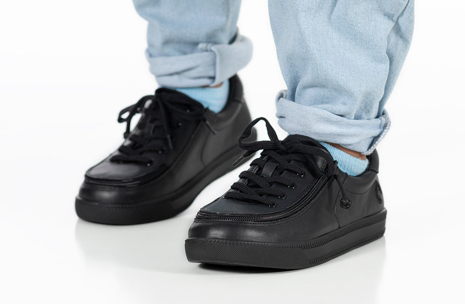 Black To The Floor Leather BILLY Classic Lace Lows