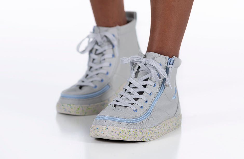 FINAL SALE - Grey/Blue Speckle BILLY Classic Lace High Tops