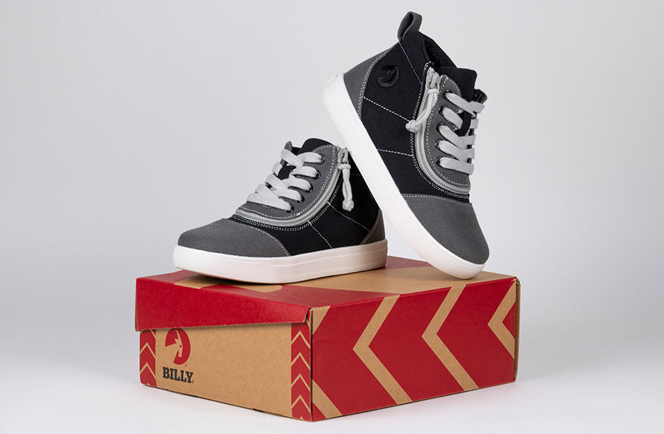 FINAL SALE - Grey Colorblock BILLY D|R Short Wrap High Tops