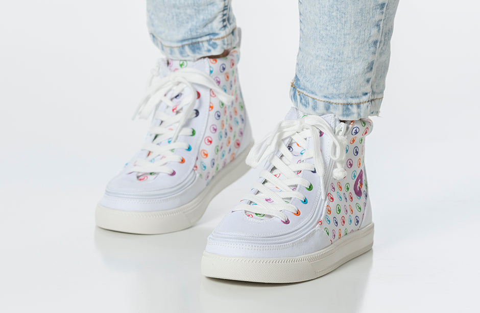 Rainbow Polka BILLY Classic Lace High Tops