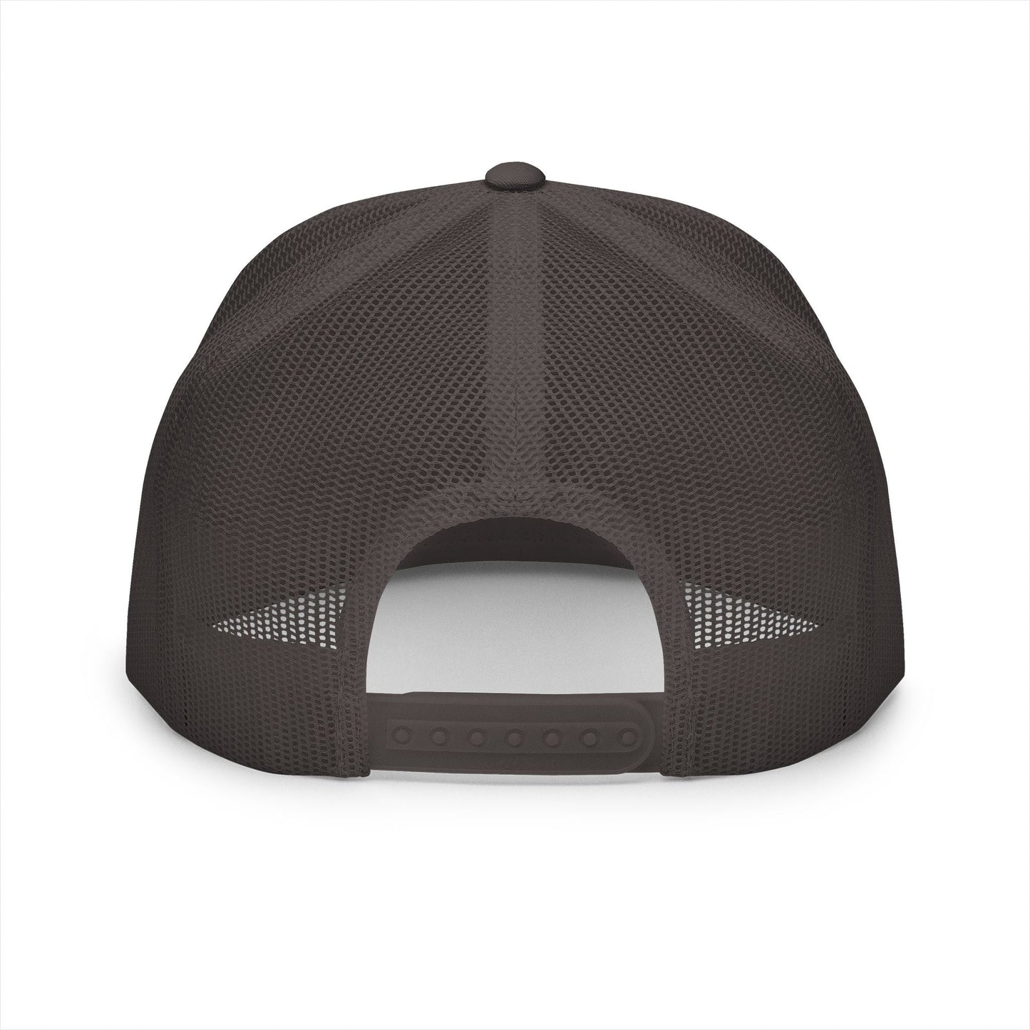  BILLY 5 Panel Flat Bill Trucker Cap (Red Goat - Embroidery) — AVAILABLE IN 13 COLORS
