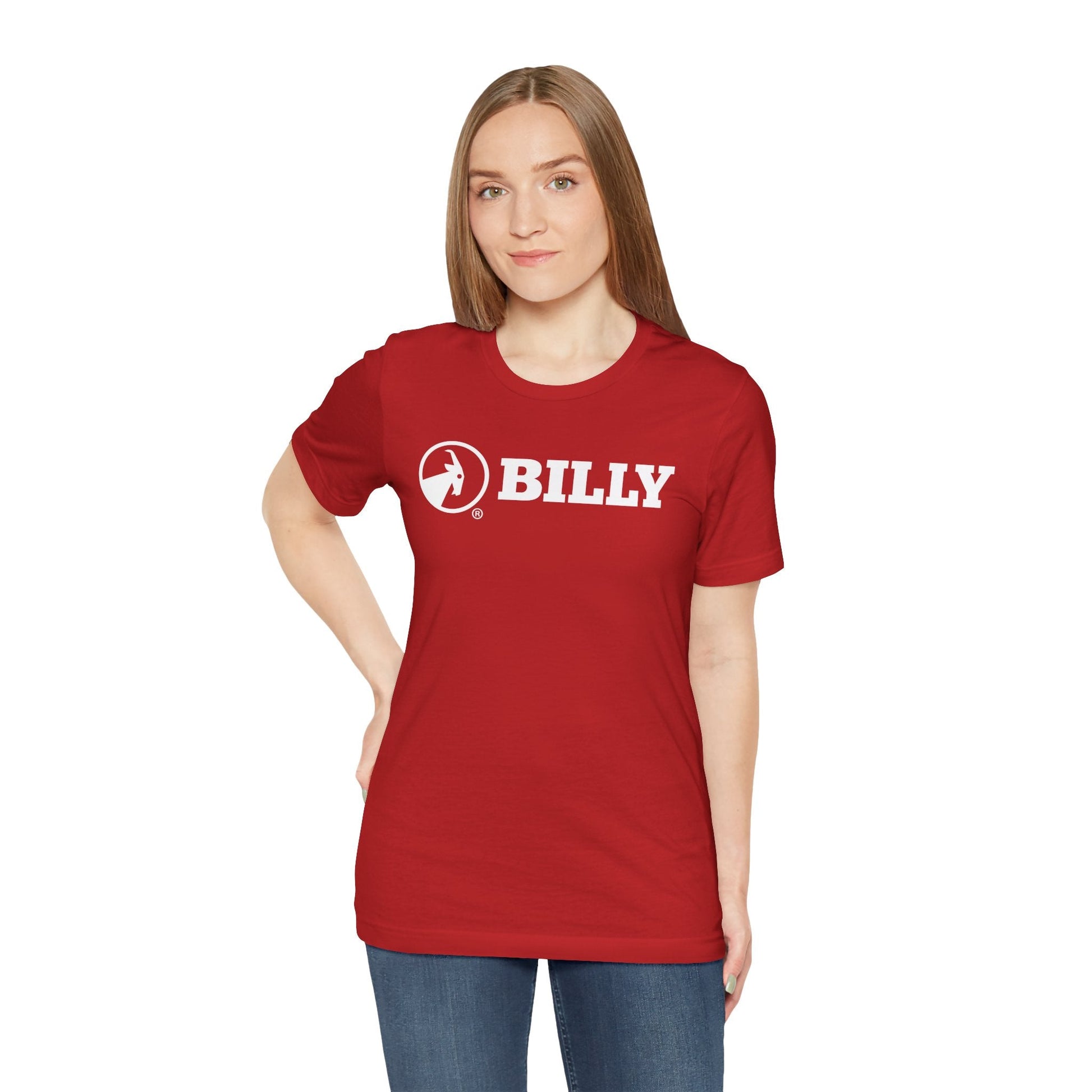  BILLY Adult Unisex Jersey Short Sleeve Tee (White Horizontal Logo)
