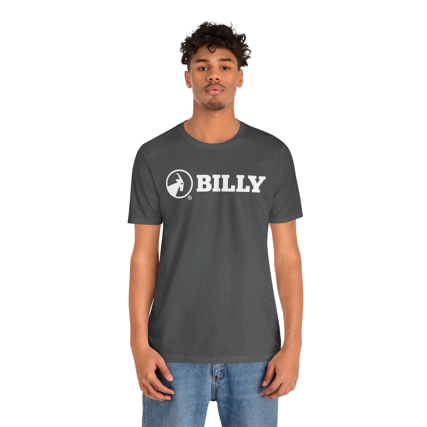  BILLY Adult Unisex Jersey Short Sleeve Tee (White Horizontal Logo)