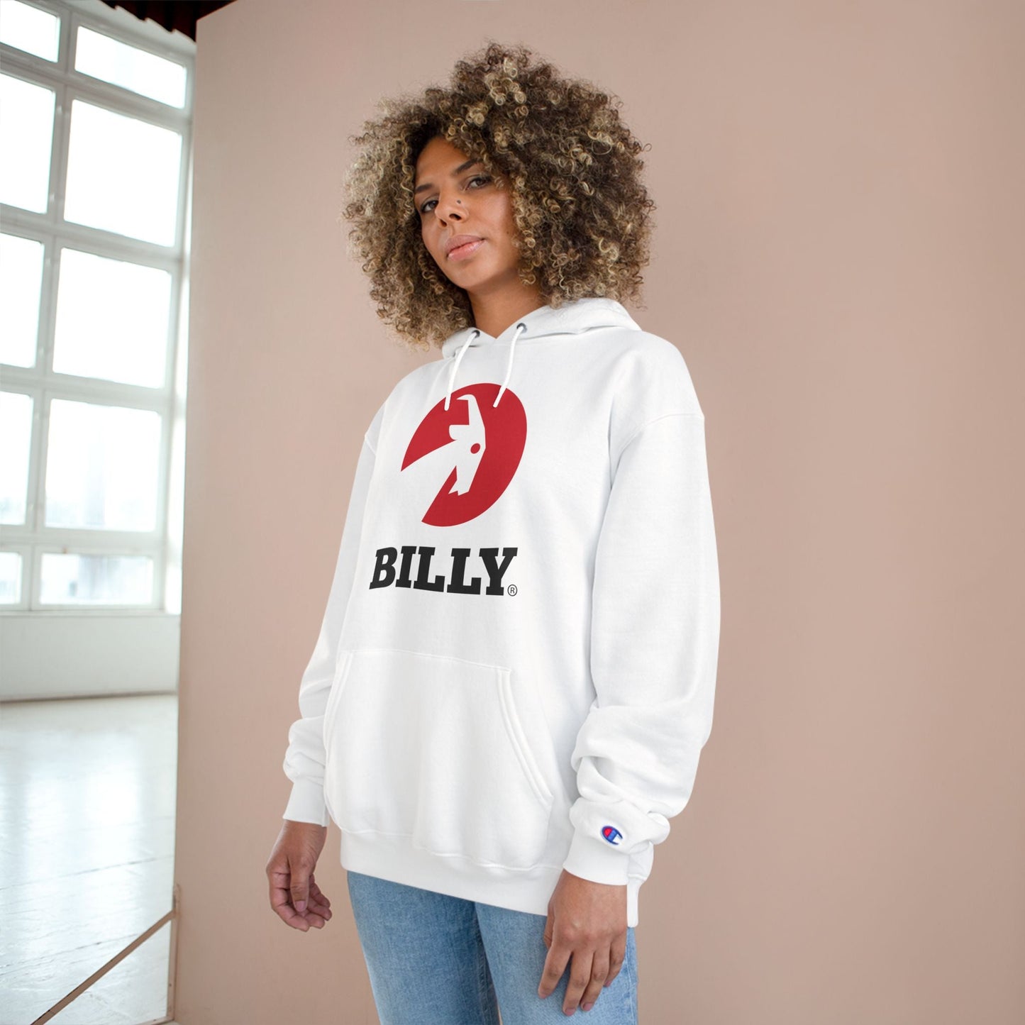  BILLY Core Adult Unisex Hoodie (Red/Black Vertical Logo)