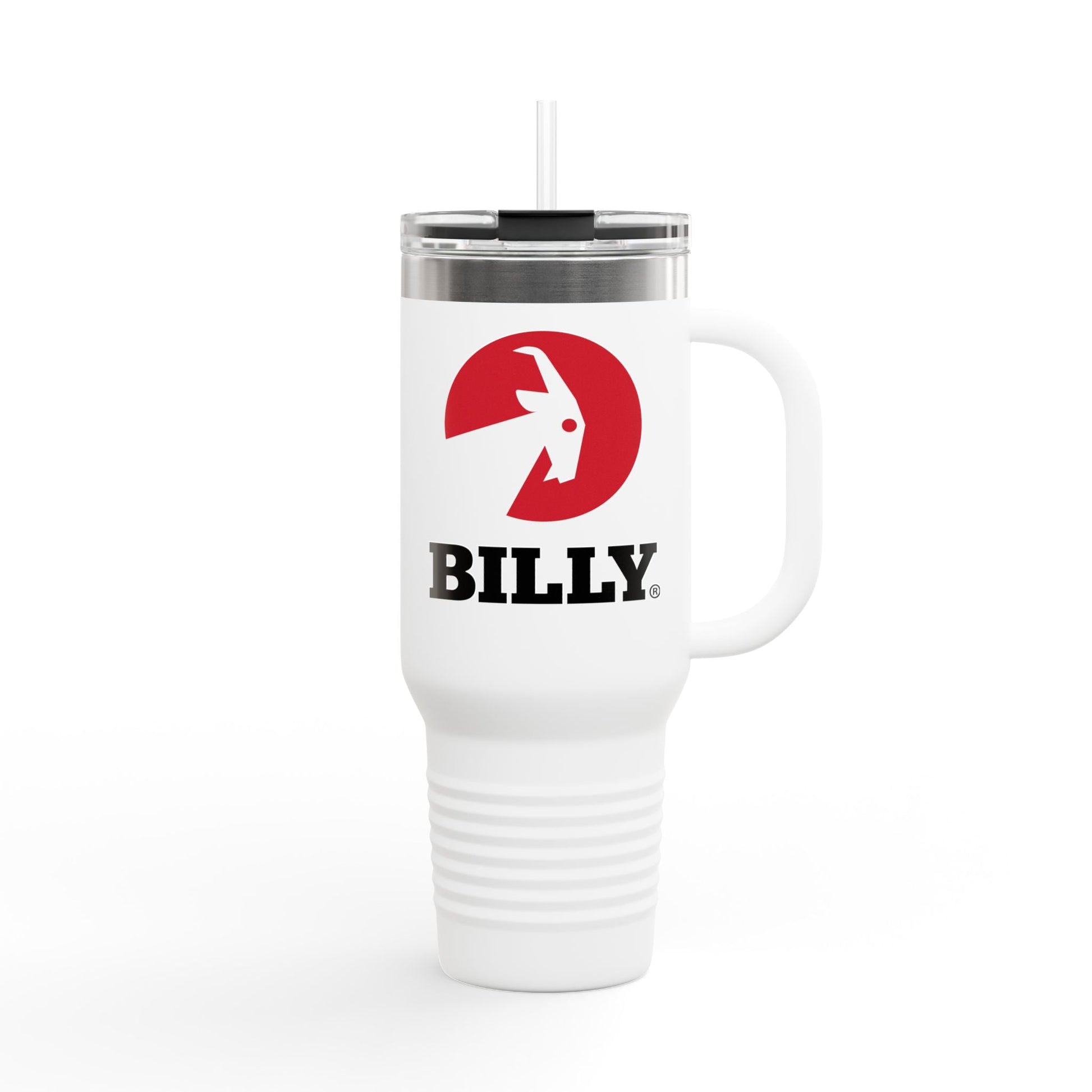  BILLY Insulated Travel Mug, 40oz (Red/Black Vertical Logo)