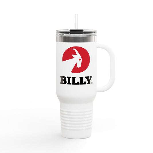  BILLY Insulated Travel Mug, 40oz (Red/Black Vertical Logo)