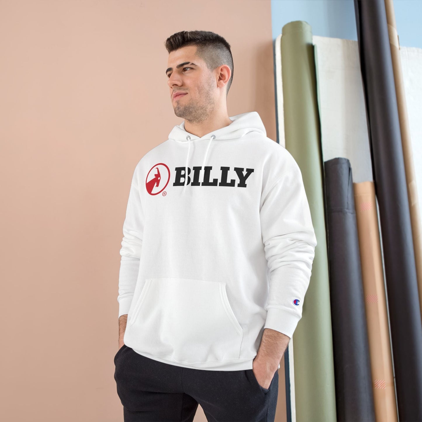  BILLY Core Adult Unisex Hoodie (Red/Black Horizontal Logo)