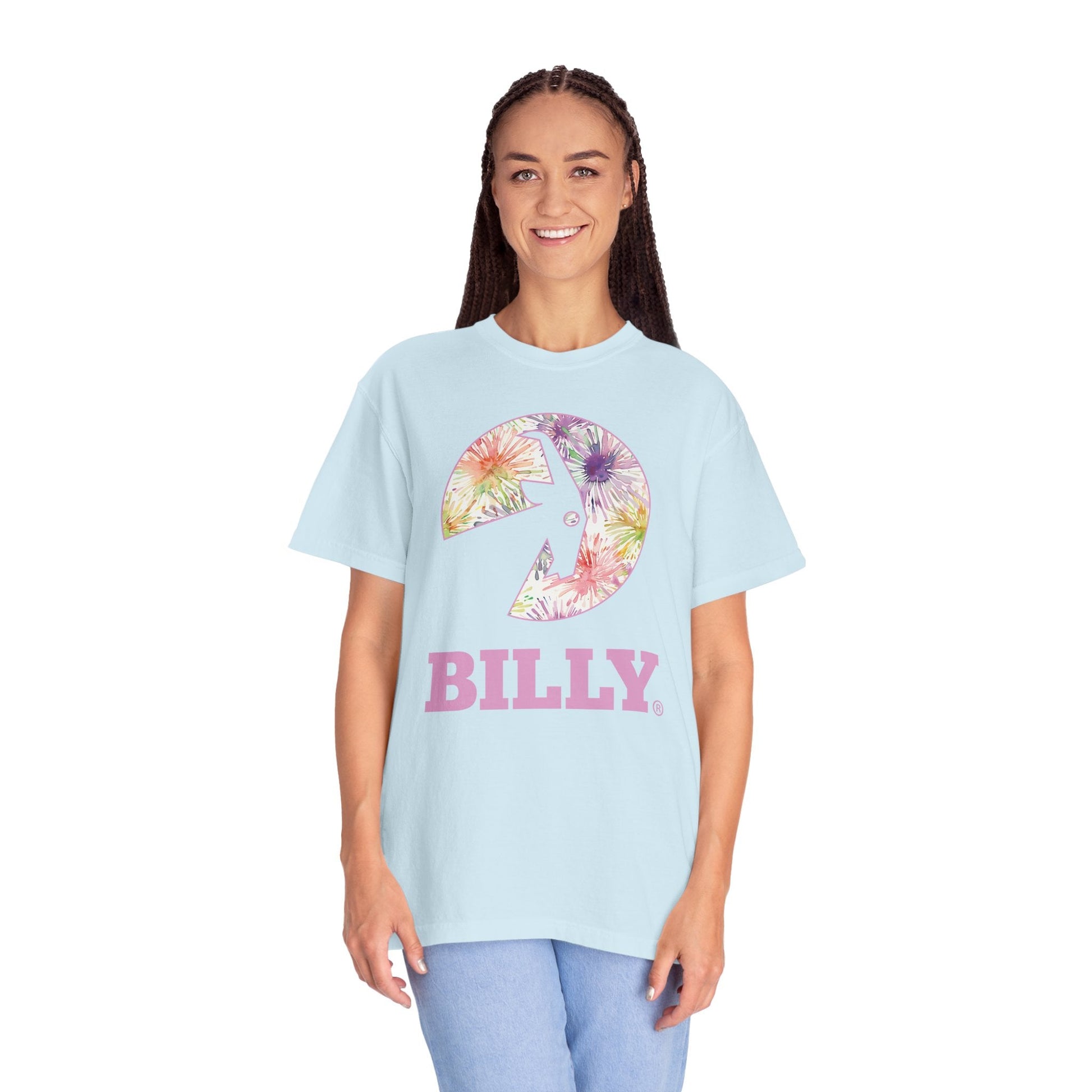  BILLY Unisex Garment-Dyed T-Shirt (Floral Logo) - AVAILABLE IN 4 COLORS