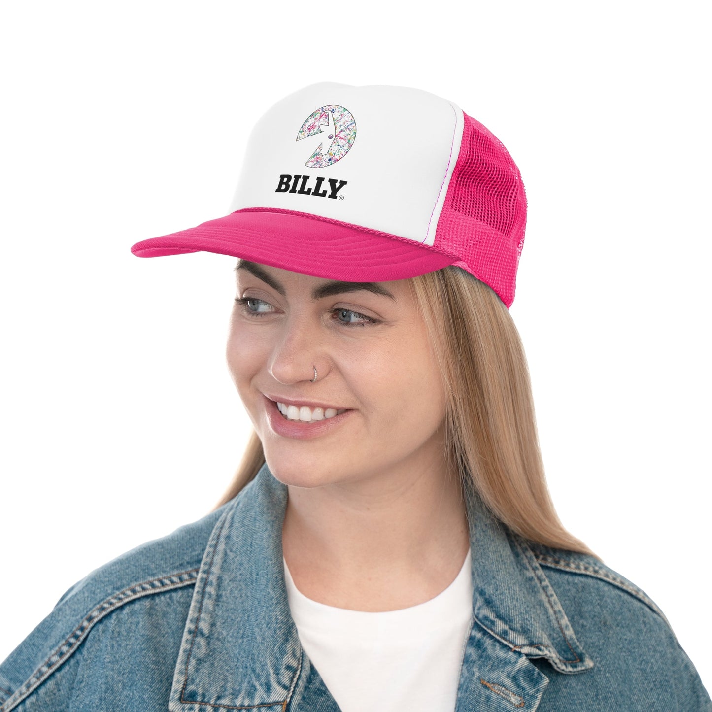  BILLY Foam Trucker Cap (Sasha Splatter - Black Print) — AVAILABLE IN 2 COLORS