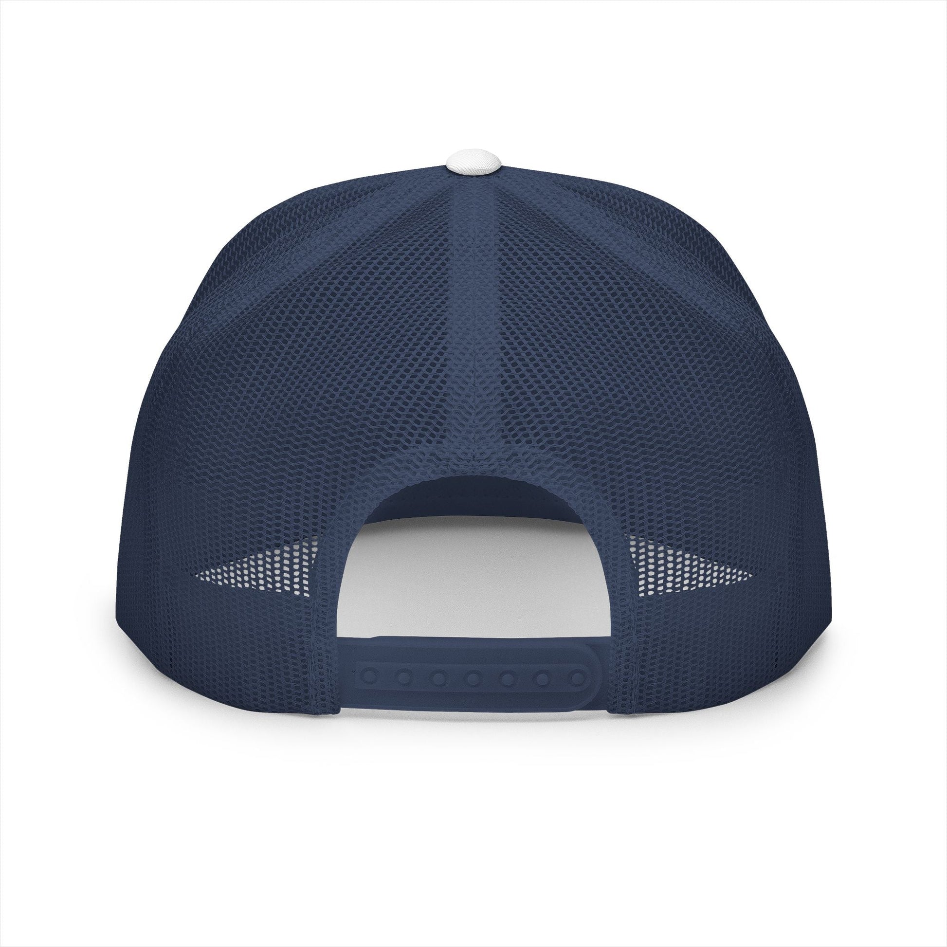  BILLY 5 Panel Flat Bill Trucker Cap (Red Goat - Embroidery) — AVAILABLE IN 13 COLORS