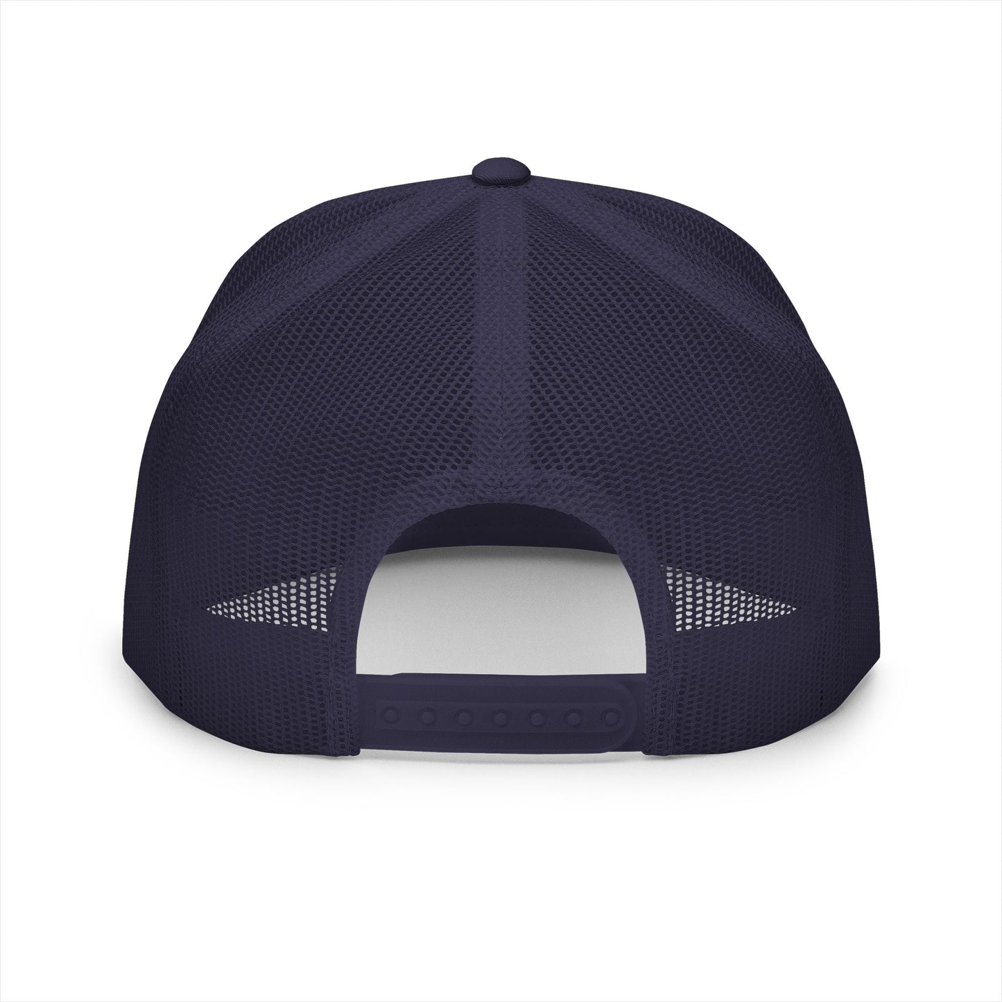  BILLY 5 Panel Flat Bill Trucker Cap (Red Goat - Embroidery) — AVAILABLE IN 13 COLORS