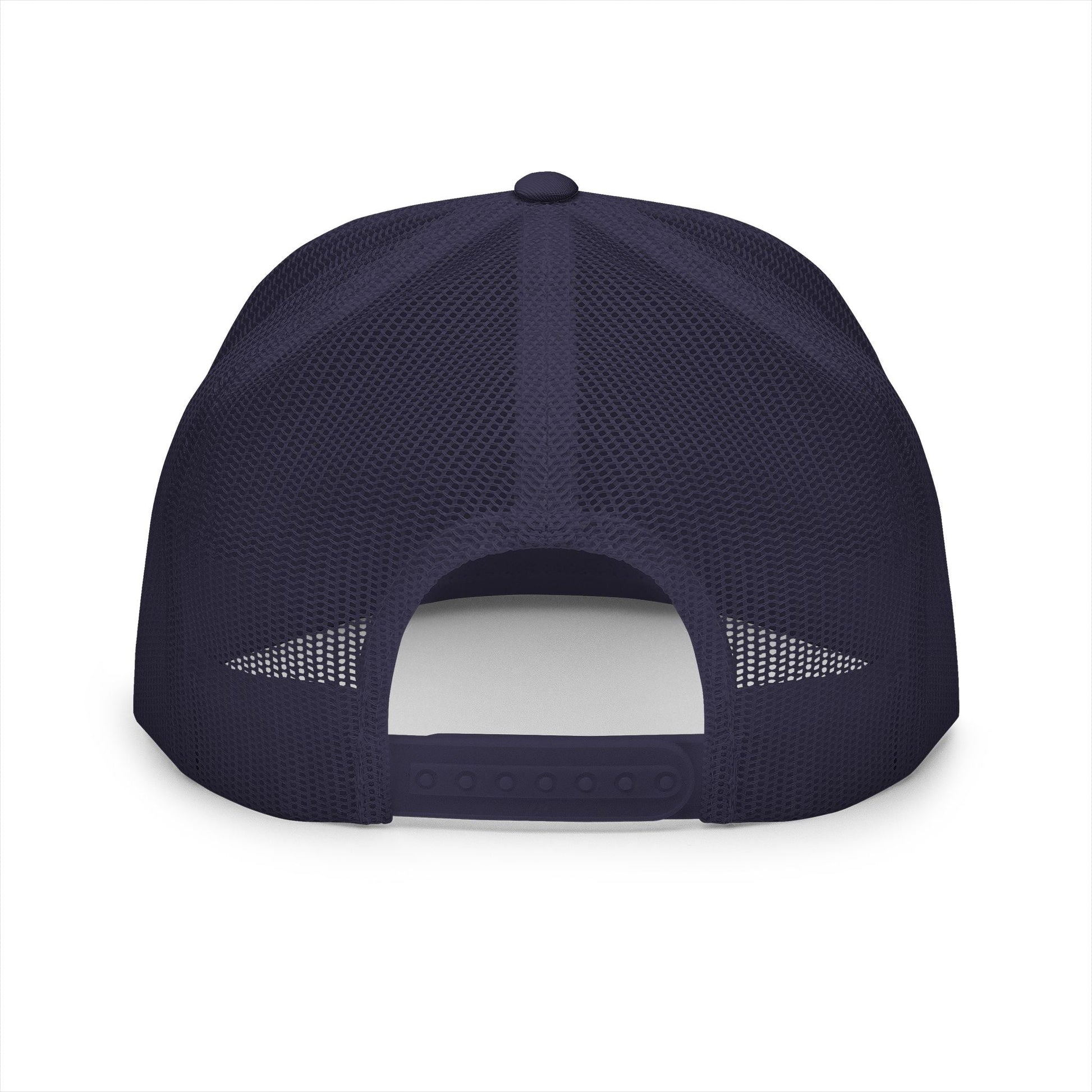  BILLY 5 Panel Flat Bill Trucker Cap (Red Goat - Embroidery) — AVAILABLE IN 13 COLORS