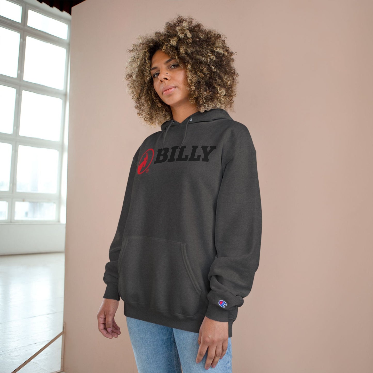  BILLY Core Adult Unisex Hoodie (Red/Black Horizontal Logo)