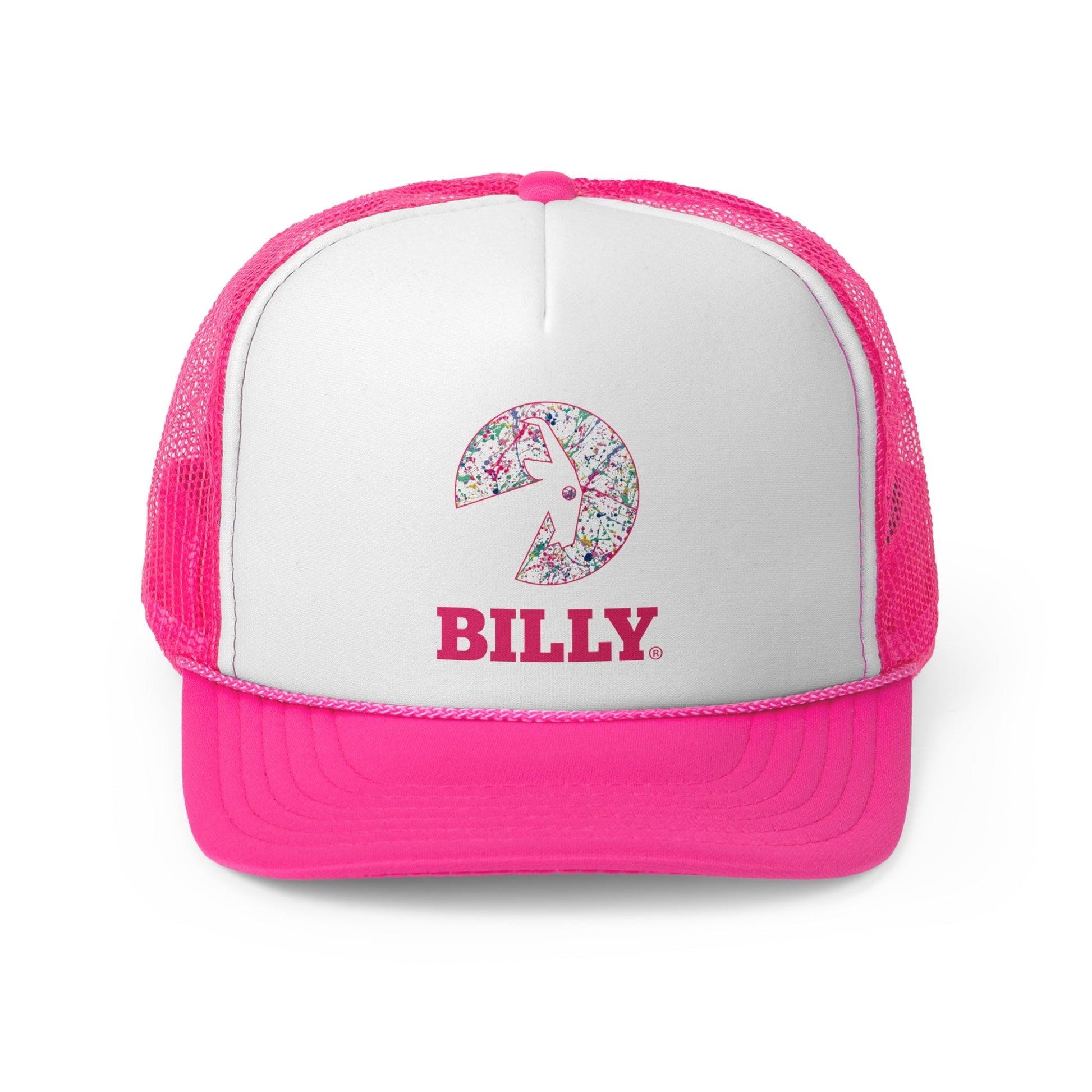  BILLY Foam Trucker Cap (Sasha Splatter - Pink Print) — AVAILABLE IN 2 COLORS