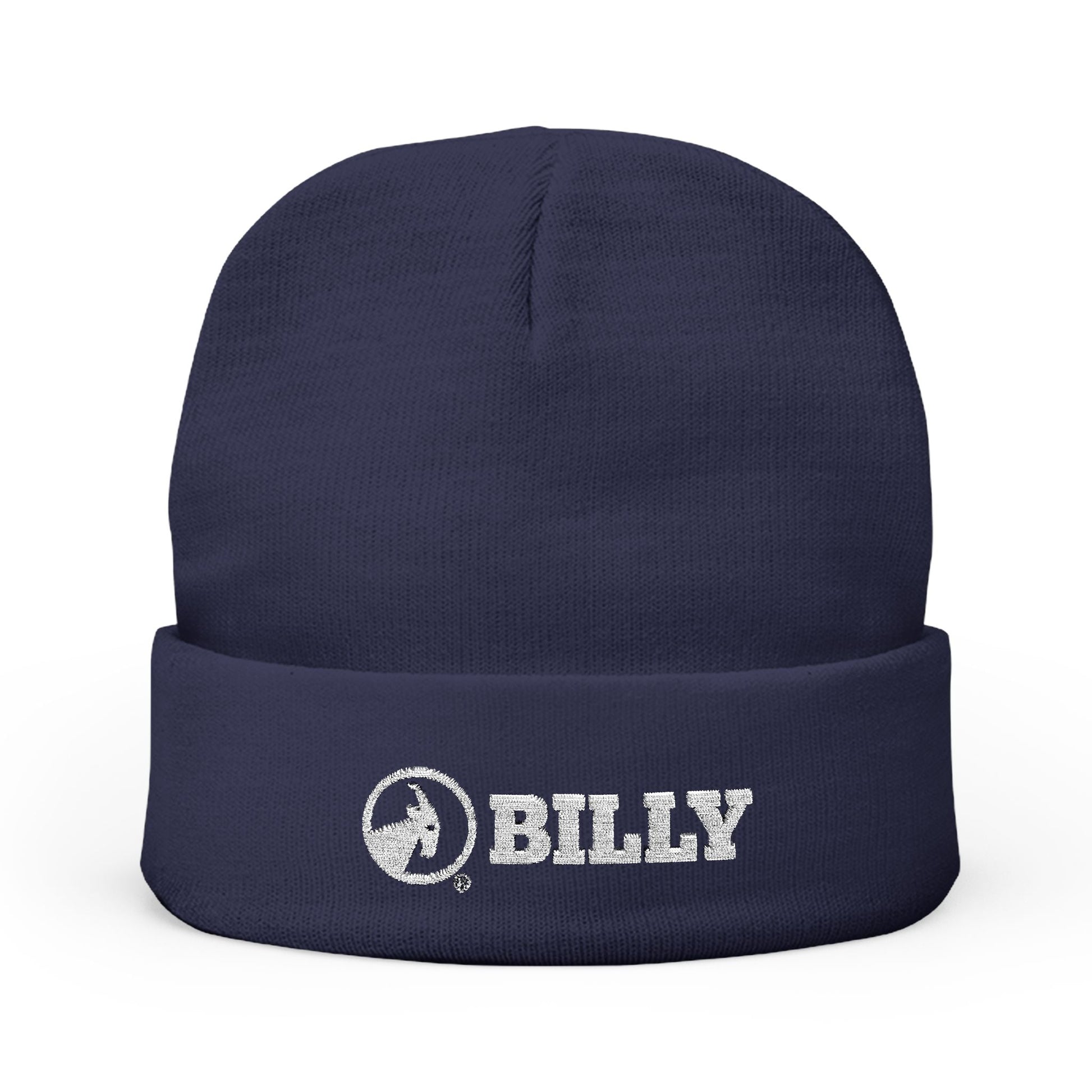  BILLY Knit Beanie (White Horizontal Logo - Embroidery) — AVAILABLE IN 6 COLORS