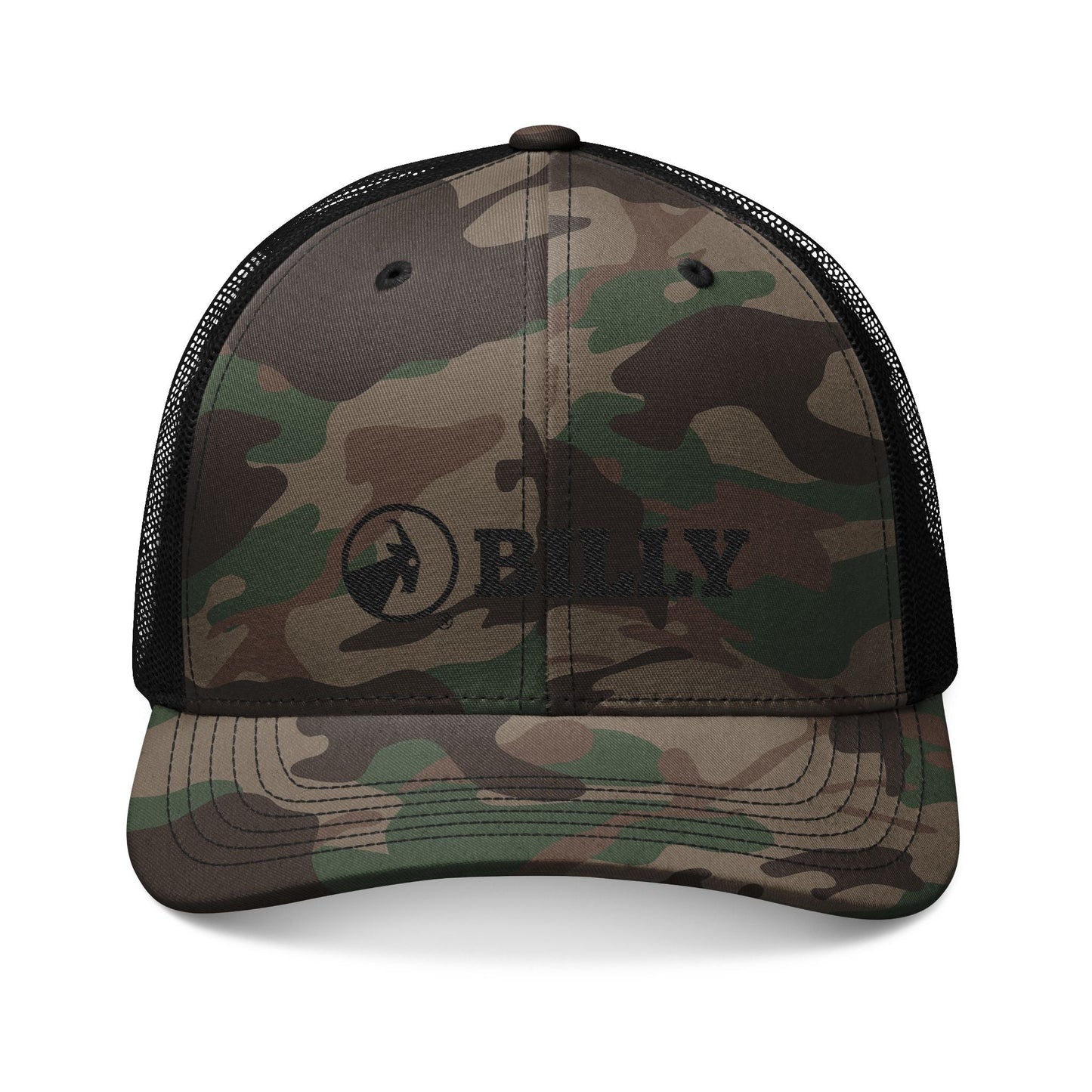  BILLY Camouflage Trucker Hat (Black Horizontal Logo - Embroidery)