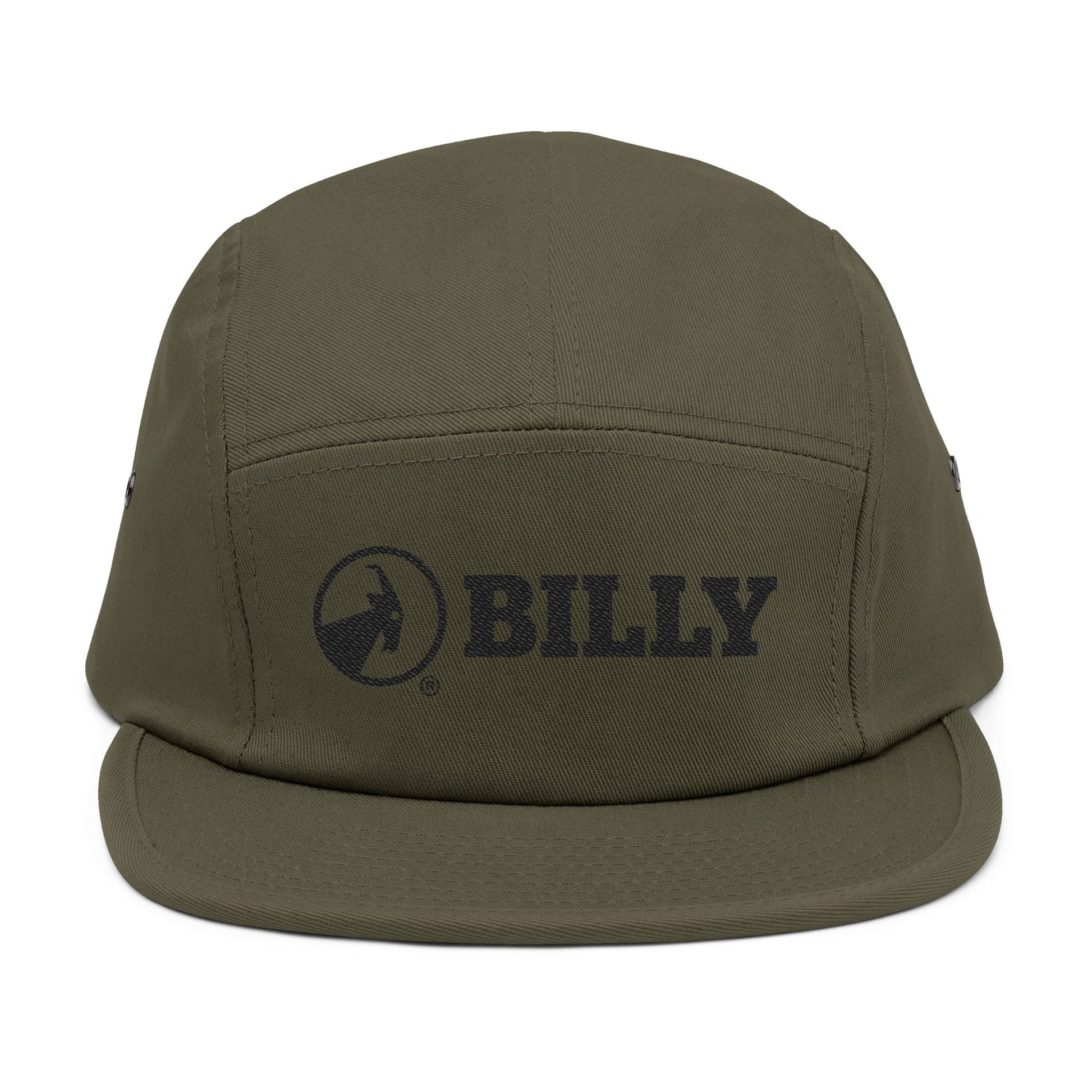  BILLY 5 Panel Cap (Black Horizontal Logo - Embroidery) — AVAILABLE IN 6 COLORS