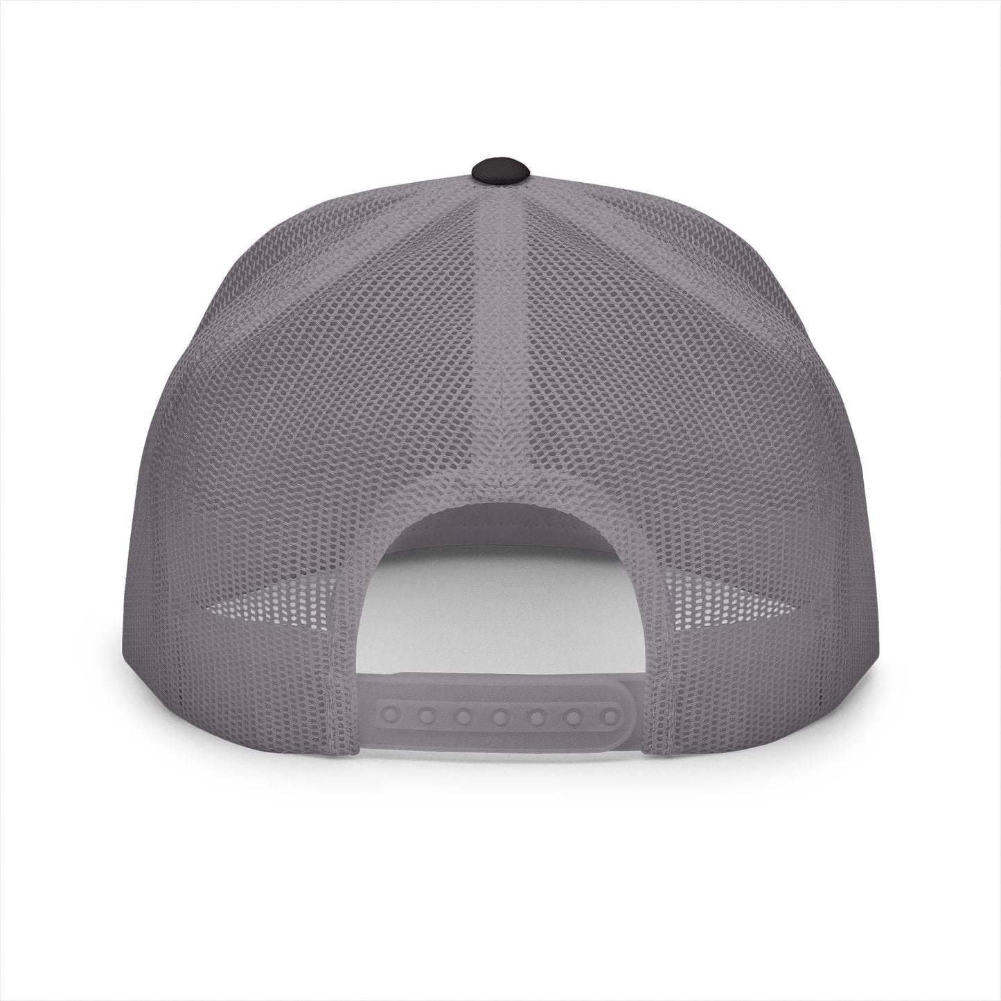  BILLY 5 Panel Flat Bill Trucker Cap (White Vertical Logo - Embroidery) — AVAILABLE IN 13 COLORS