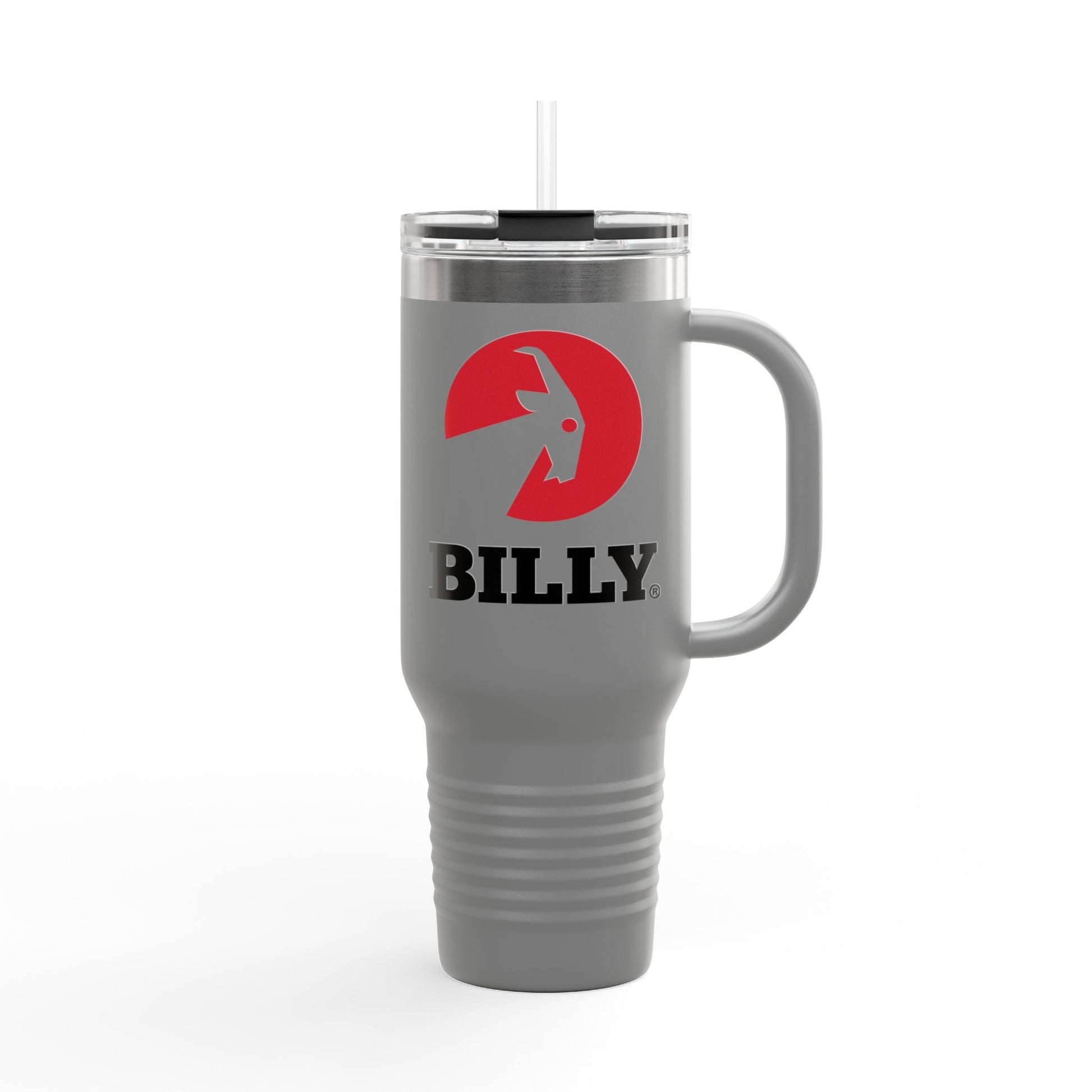  BILLY Insulated Travel Mug, 40oz (Red/Black Vertical Logo)
