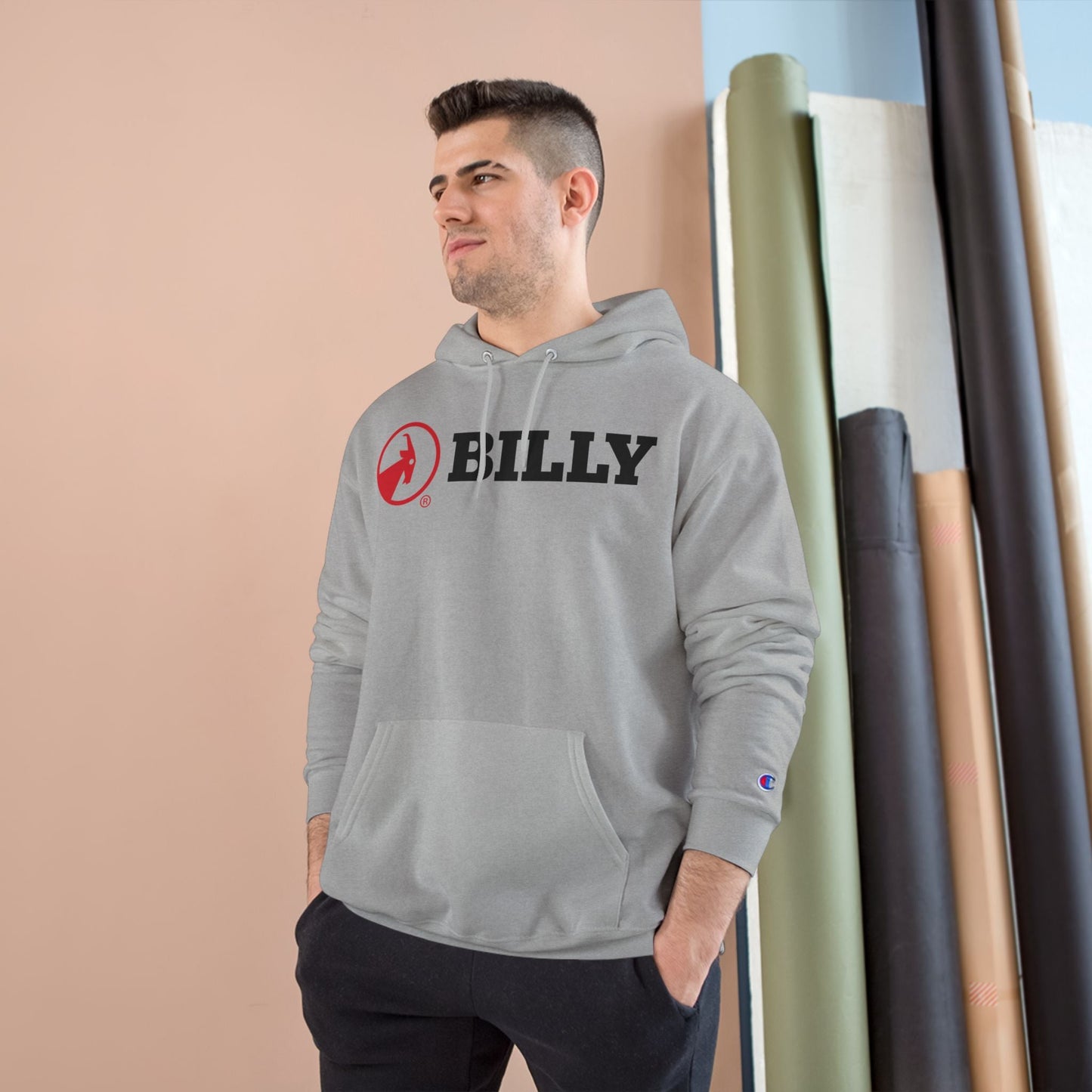  BILLY Core Adult Unisex Hoodie (Red/Black Horizontal Logo)