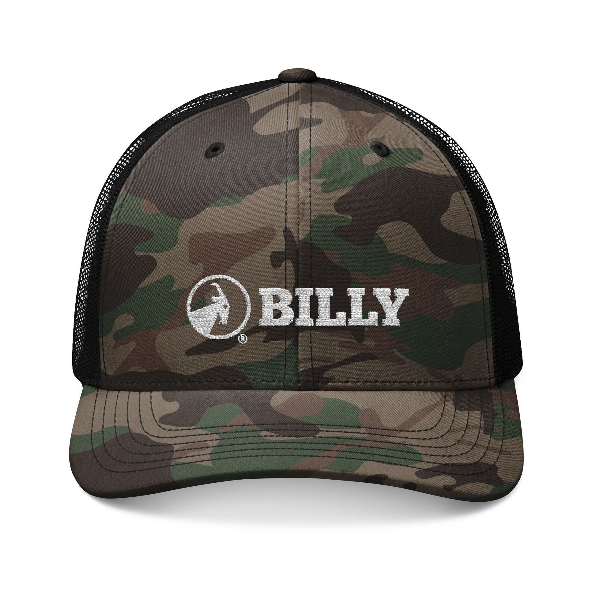  BILLY Camouflage Trucker Hat (White Horizontal Logo - Embroidery)