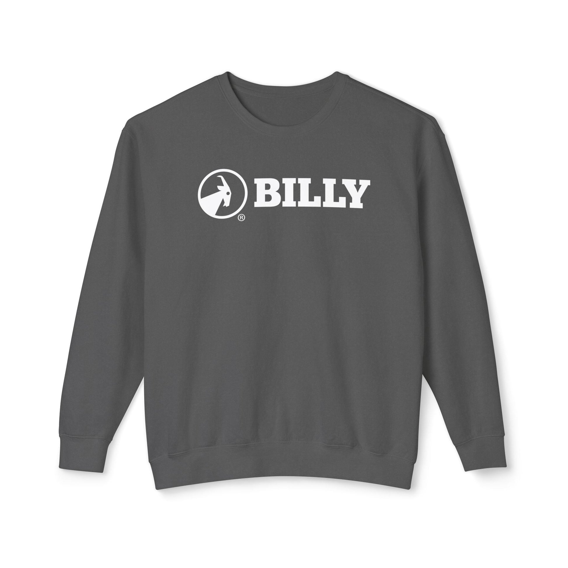  BILLY Unisex Lightweight Crewneck Sweatshirt (White Horizontal Logo) — AVAILABLE IN 5 COLORS