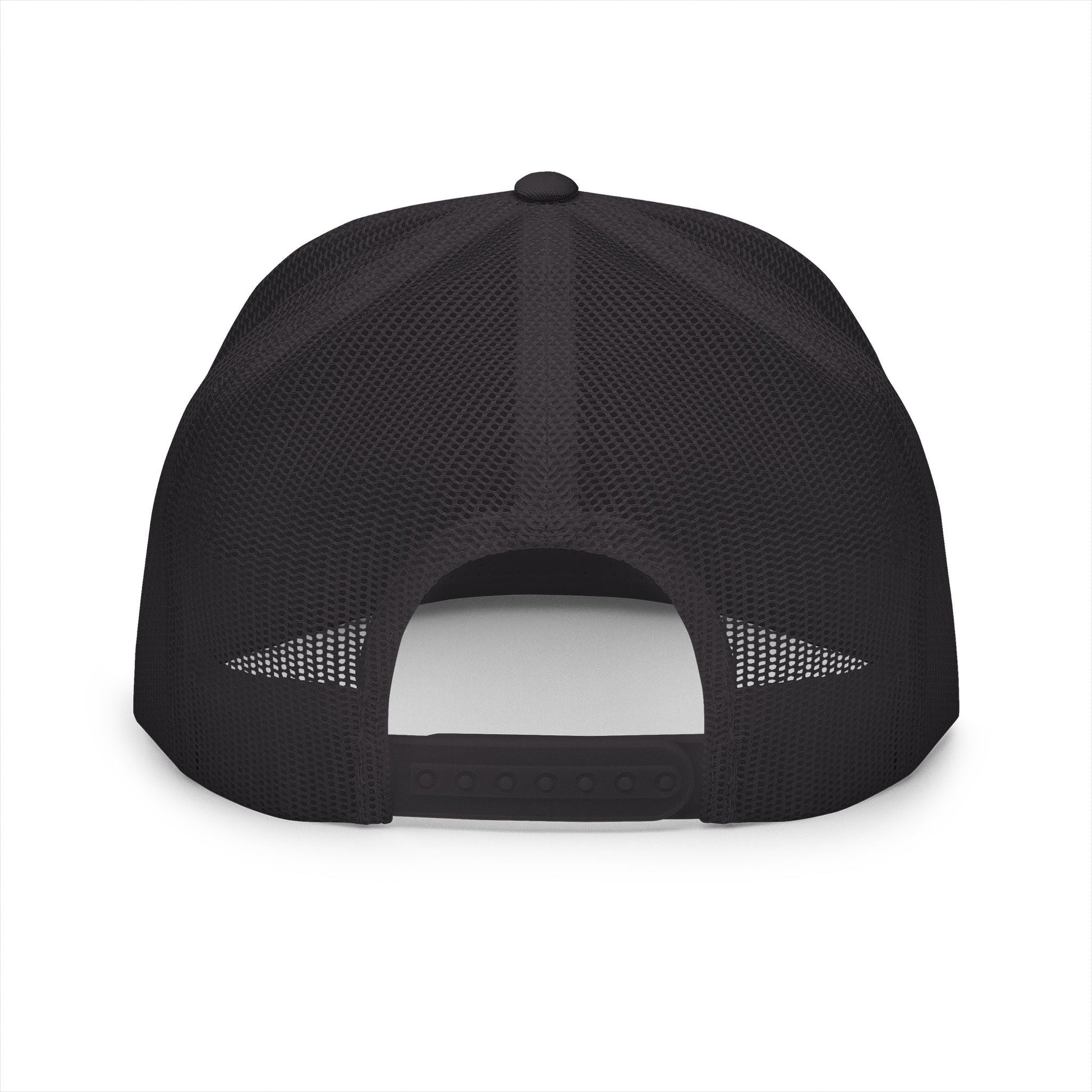  BILLY 5 Panel Flat Bill Trucker Cap (Black Goat - Embroidery) — AVAILABLE IN 10 COLORS