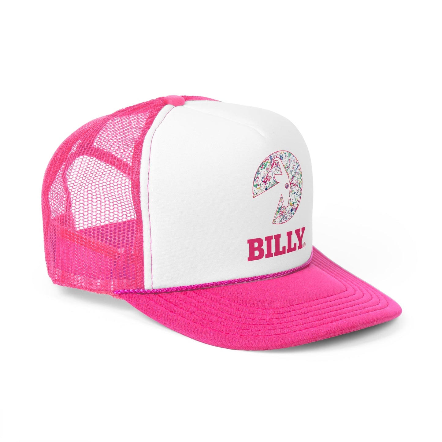 BILLY Foam Trucker Cap (Sasha Splatter - Pink Print) — AVAILABLE IN 2 COLORS