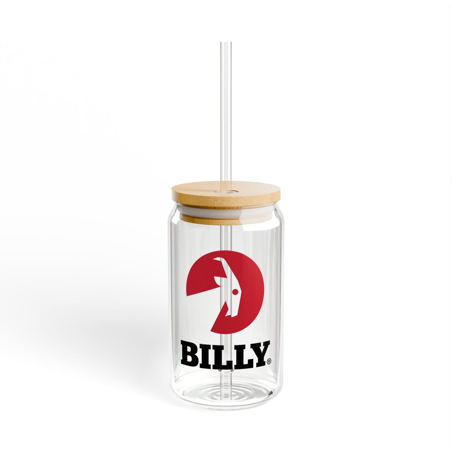  BILLY Sipper Glass, 16oz (Red/Black Vertical Logo)