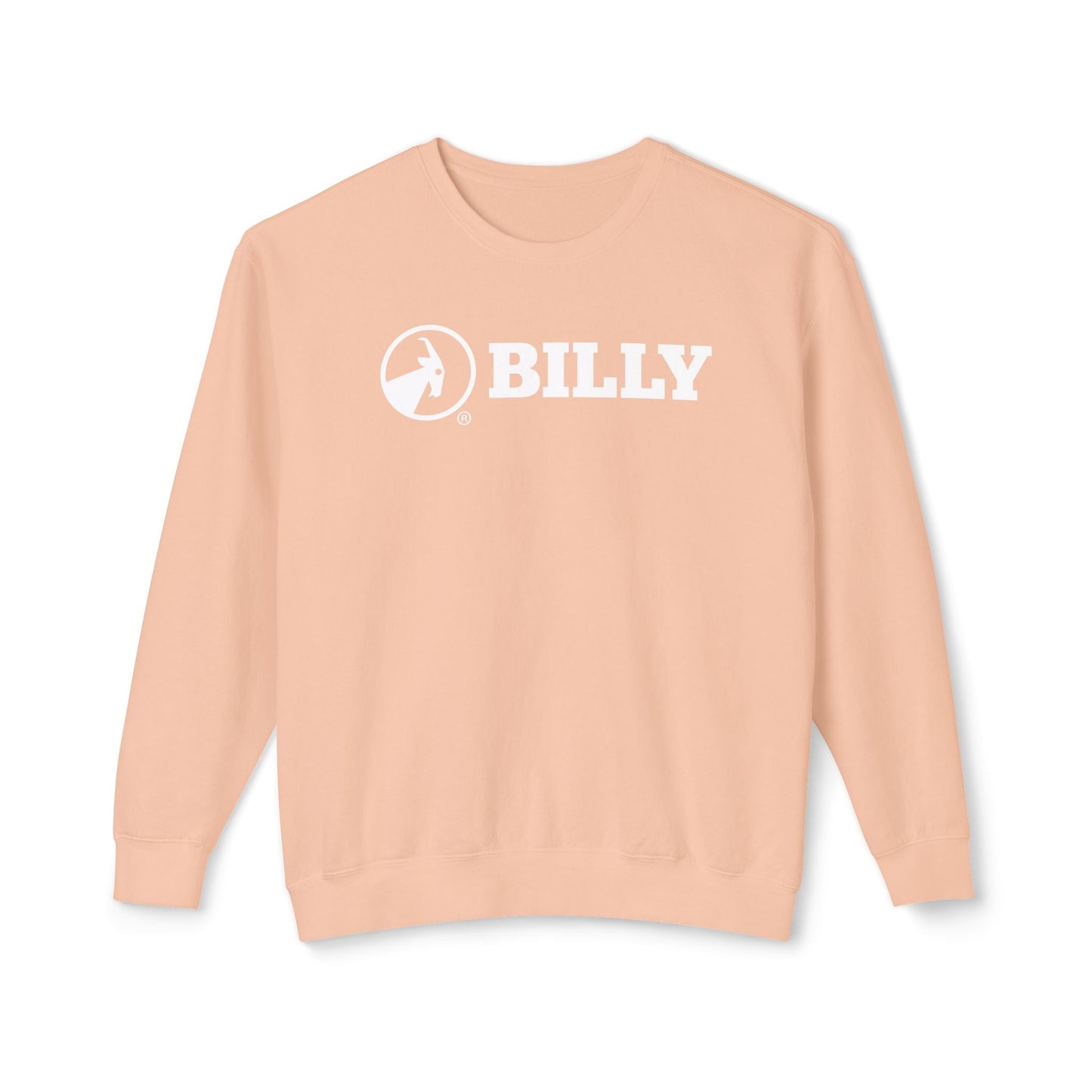  BILLY Unisex Lightweight Crewneck Sweatshirt (White Horizontal Logo) — AVAILABLE IN 5 COLORS