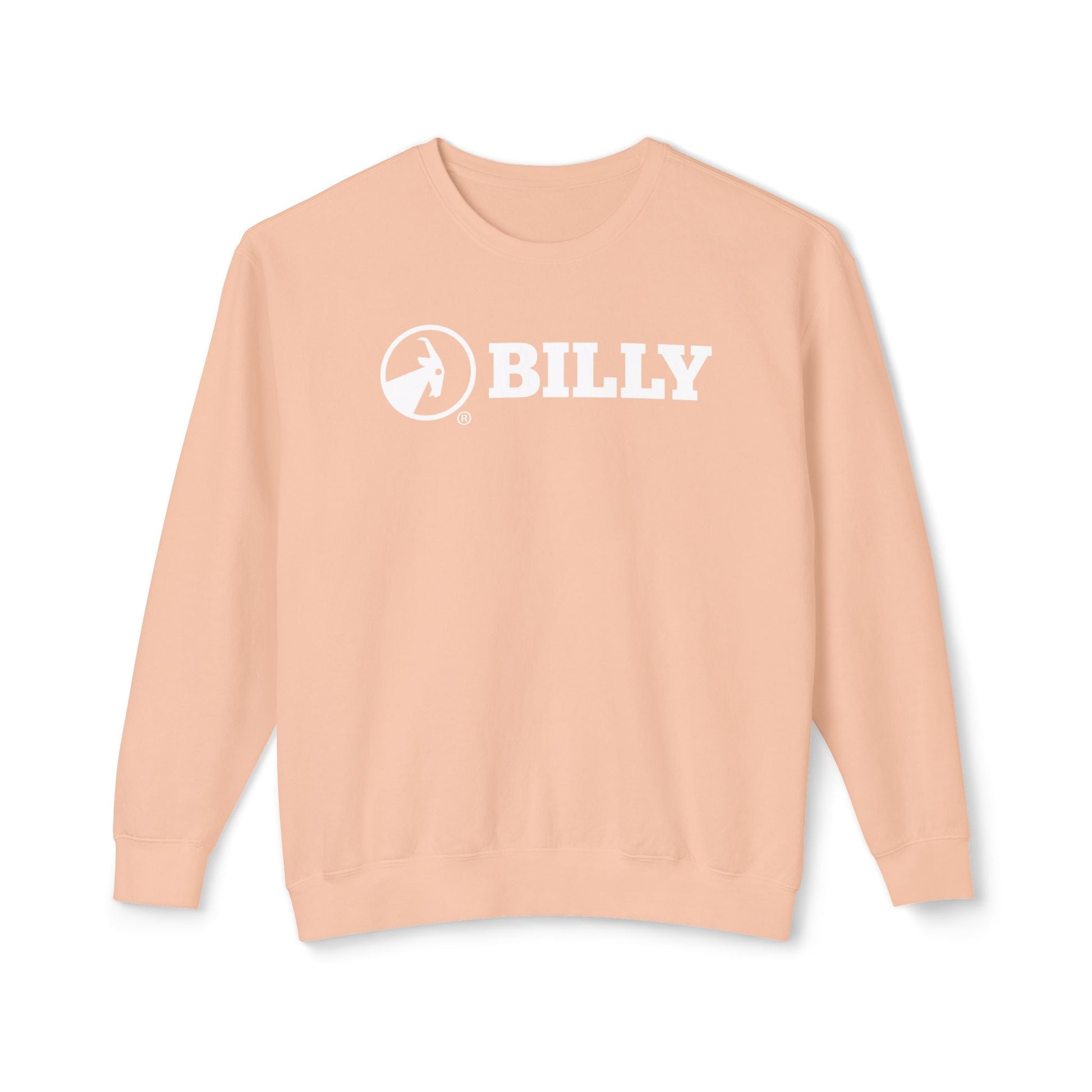  BILLY Unisex Lightweight Crewneck Sweatshirt (White Horizontal Logo) — AVAILABLE IN 5 COLORS