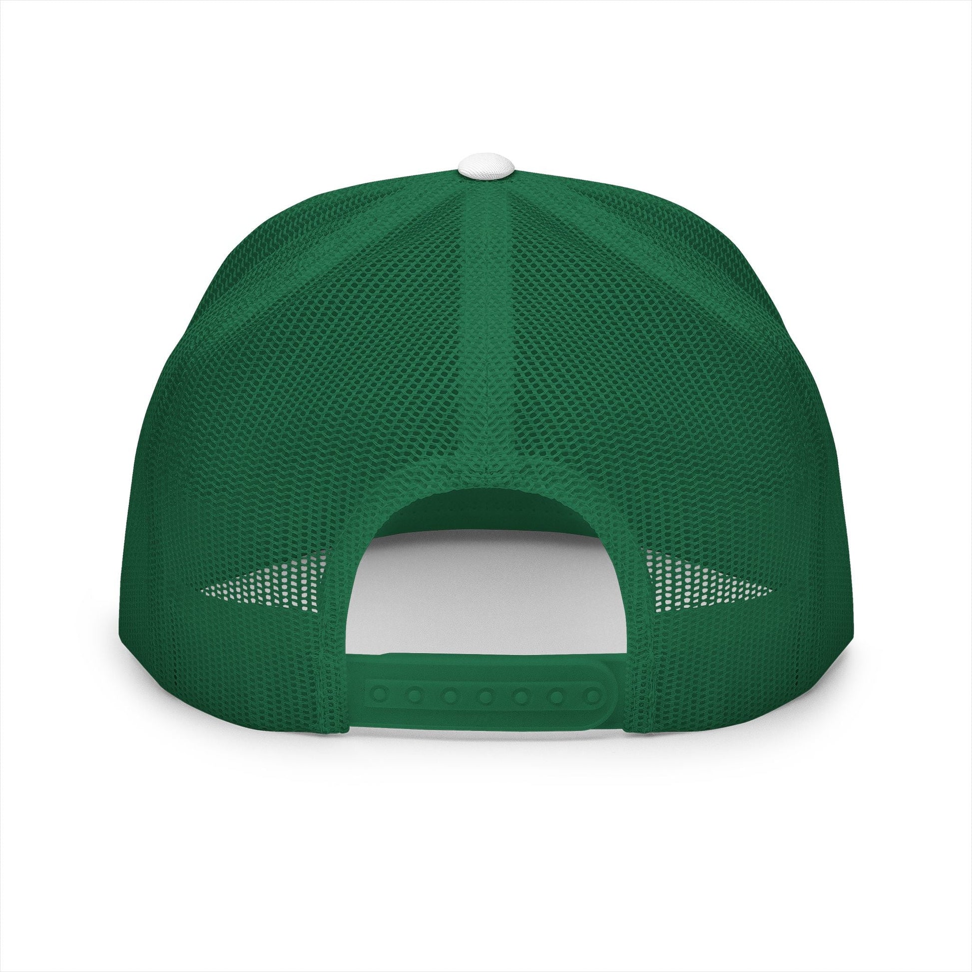  BILLY 5 Panel Flat Bill Trucker Cap (Red Goat - Embroidery) — AVAILABLE IN 13 COLORS