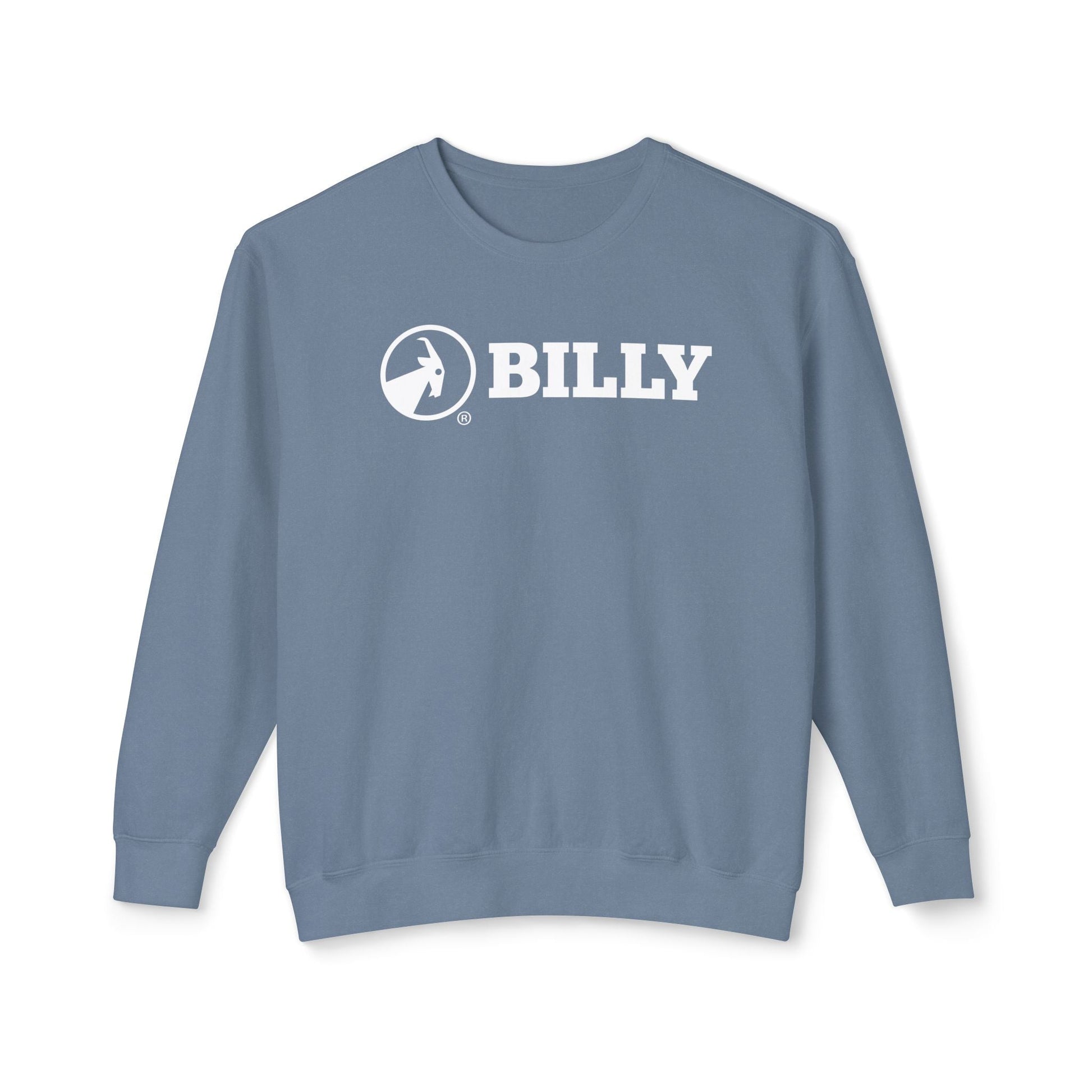  BILLY Unisex Lightweight Crewneck Sweatshirt (White Horizontal Logo) — AVAILABLE IN 5 COLORS