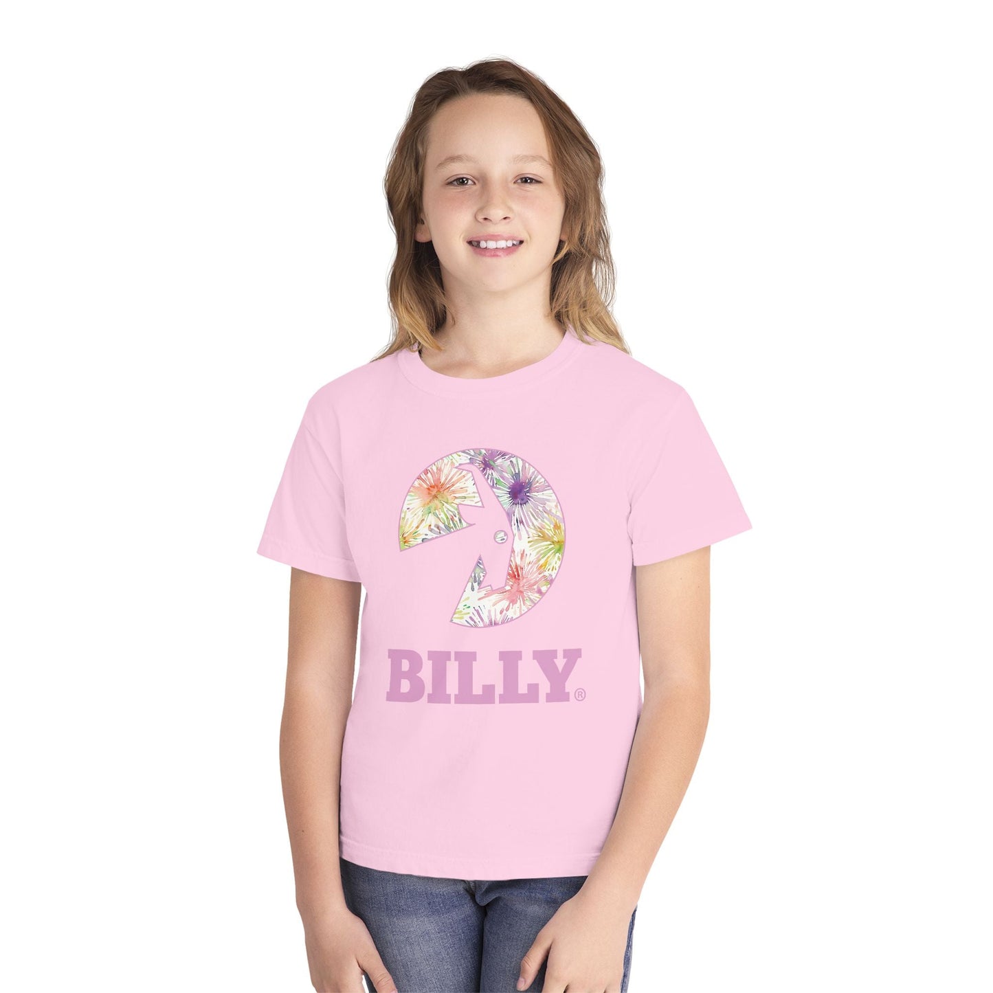  BILLY Youth Midweight Tee (Floral Logo) - AVAILABLE IN 4 COLORS