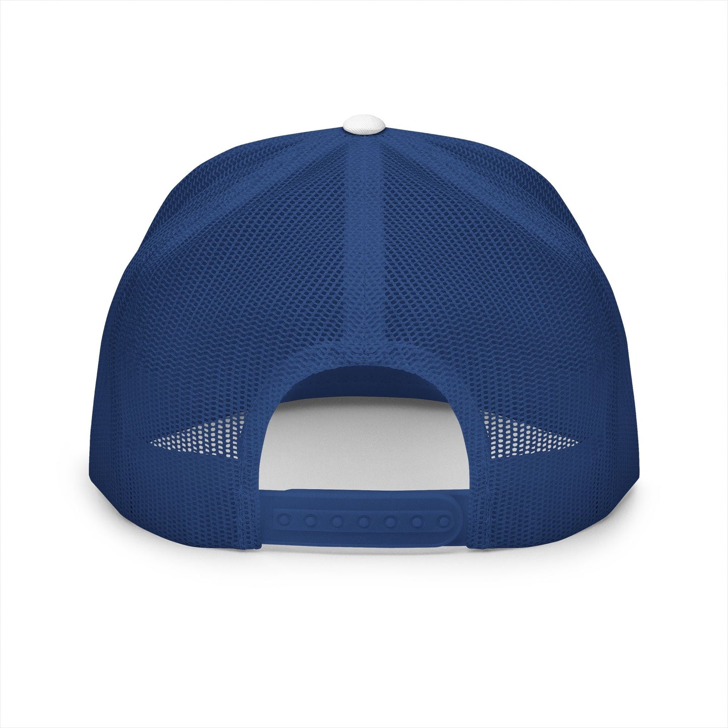  BILLY 5 Panel Flat Bill Trucker Cap (White Vertical Logo - Embroidery) — AVAILABLE IN 13 COLORS