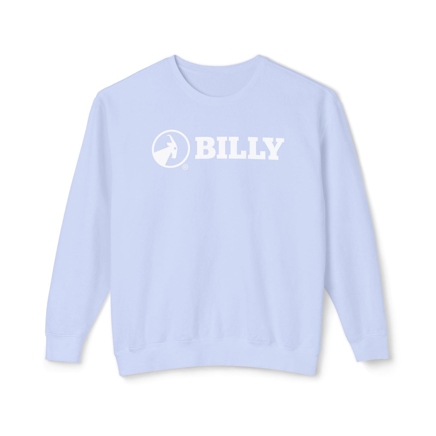  BILLY Unisex Lightweight Crewneck Sweatshirt (White Horizontal Logo) — AVAILABLE IN 5 COLORS