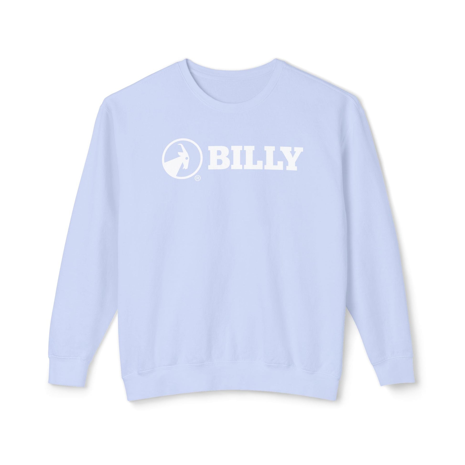  BILLY Unisex Lightweight Crewneck Sweatshirt (White Horizontal Logo) — AVAILABLE IN 5 COLORS