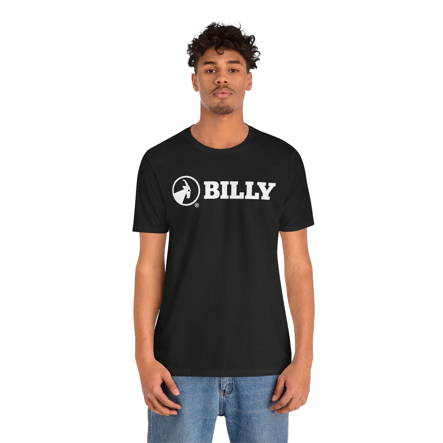  BILLY Adult Unisex Jersey Short Sleeve Tee (White Horizontal Logo)
