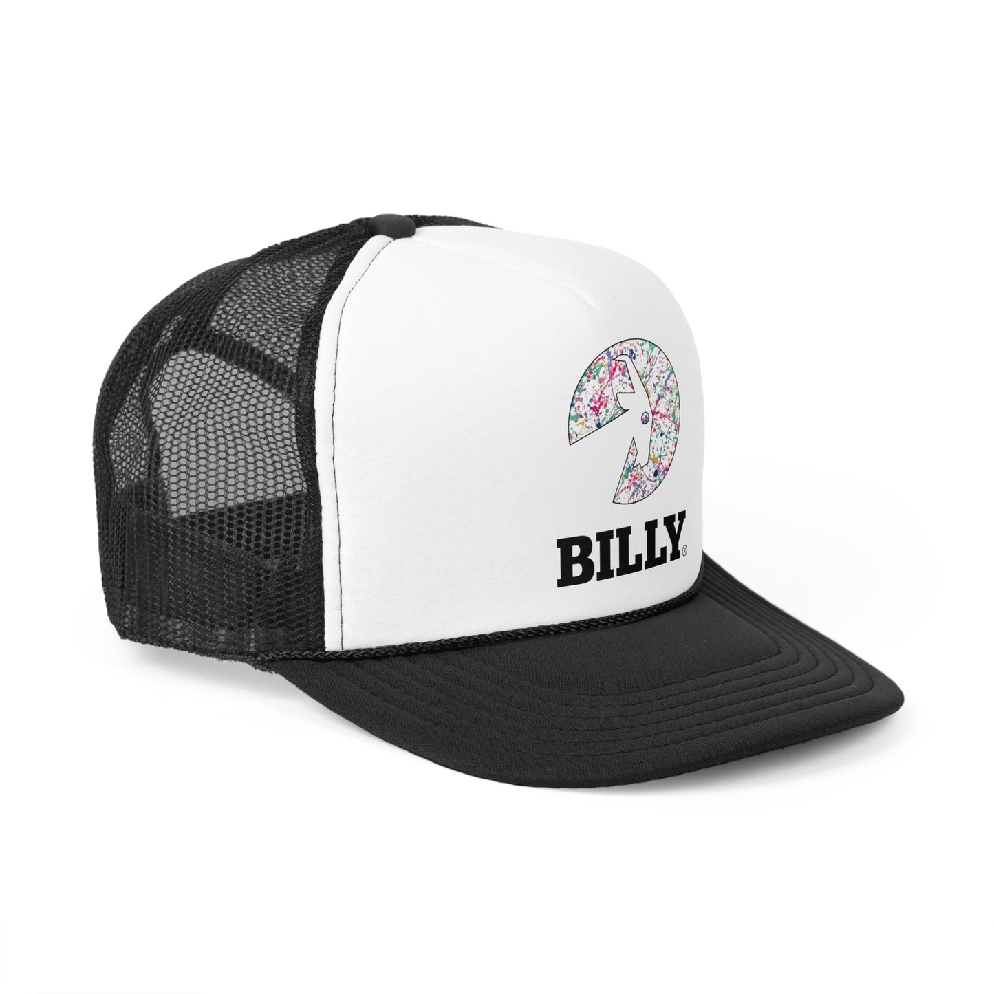  BILLY Foam Trucker Cap (Sasha Splatter - Black Print) — AVAILABLE IN 2 COLORS