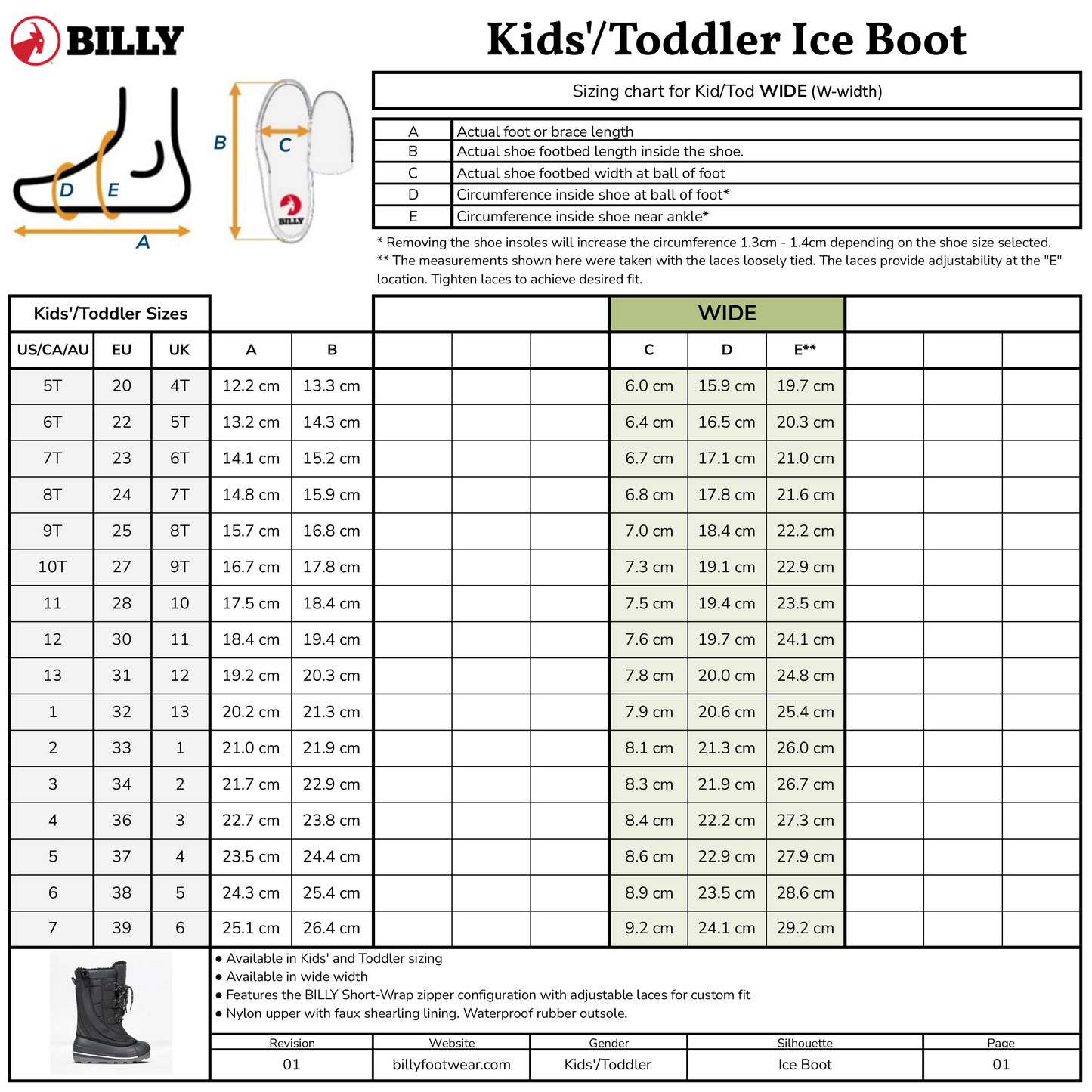  Black BILLY Ice Boot