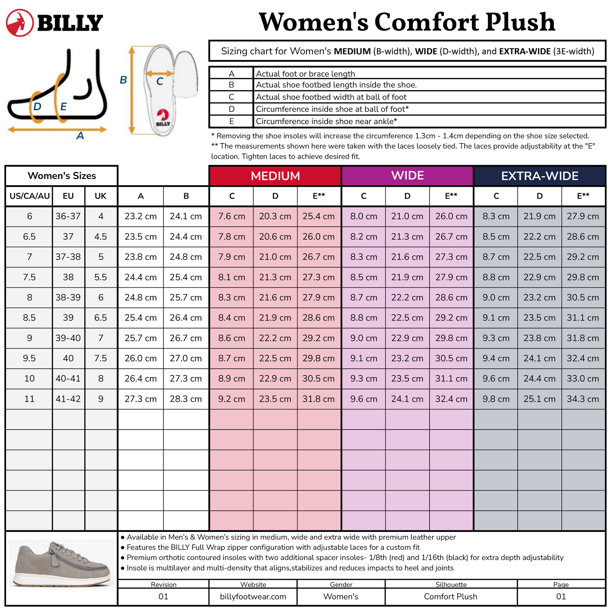  Women's Grey Suede BILLY Comfort Plush
