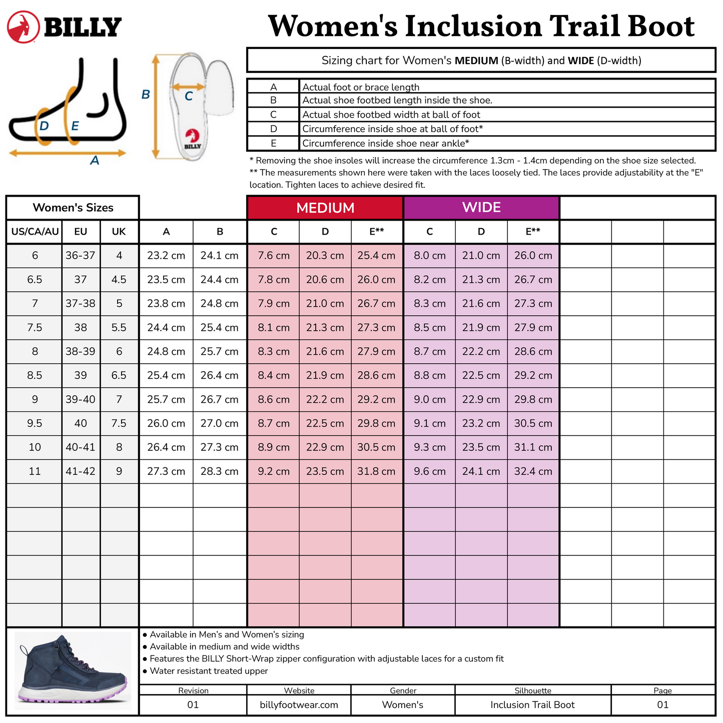  Women's Navy/Purple BILLY Inclusion Trail Boot