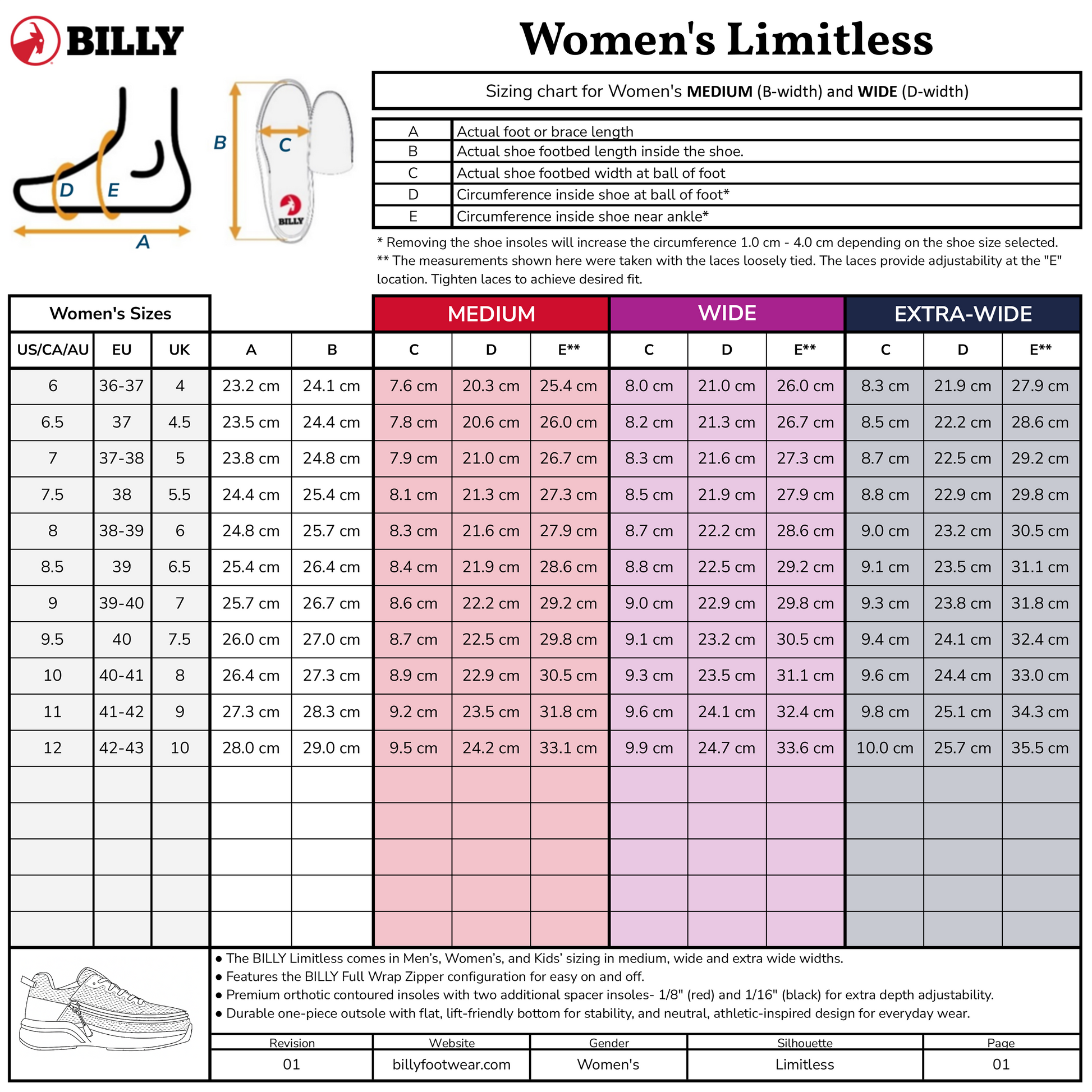  Women's Grey BILLY Limitless