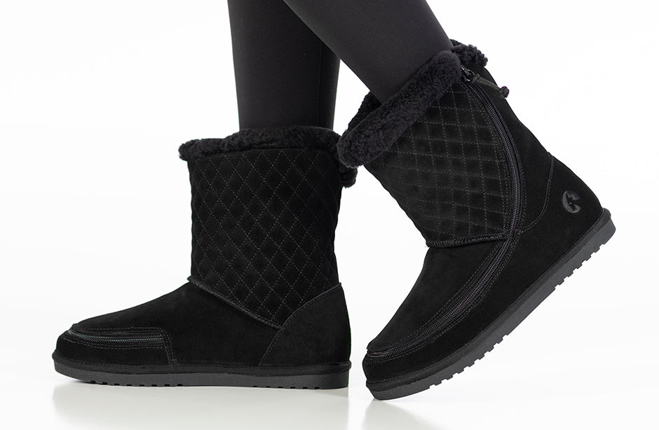  FINAL SALE - Black BILLY Cozy Quilt Lux Boots