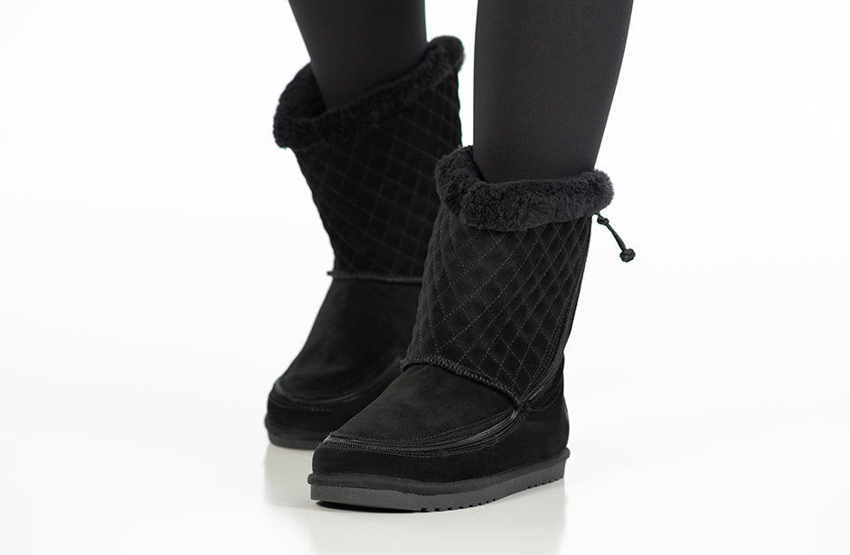  FINAL SALE - Black BILLY Cozy Quilt Lux Boots